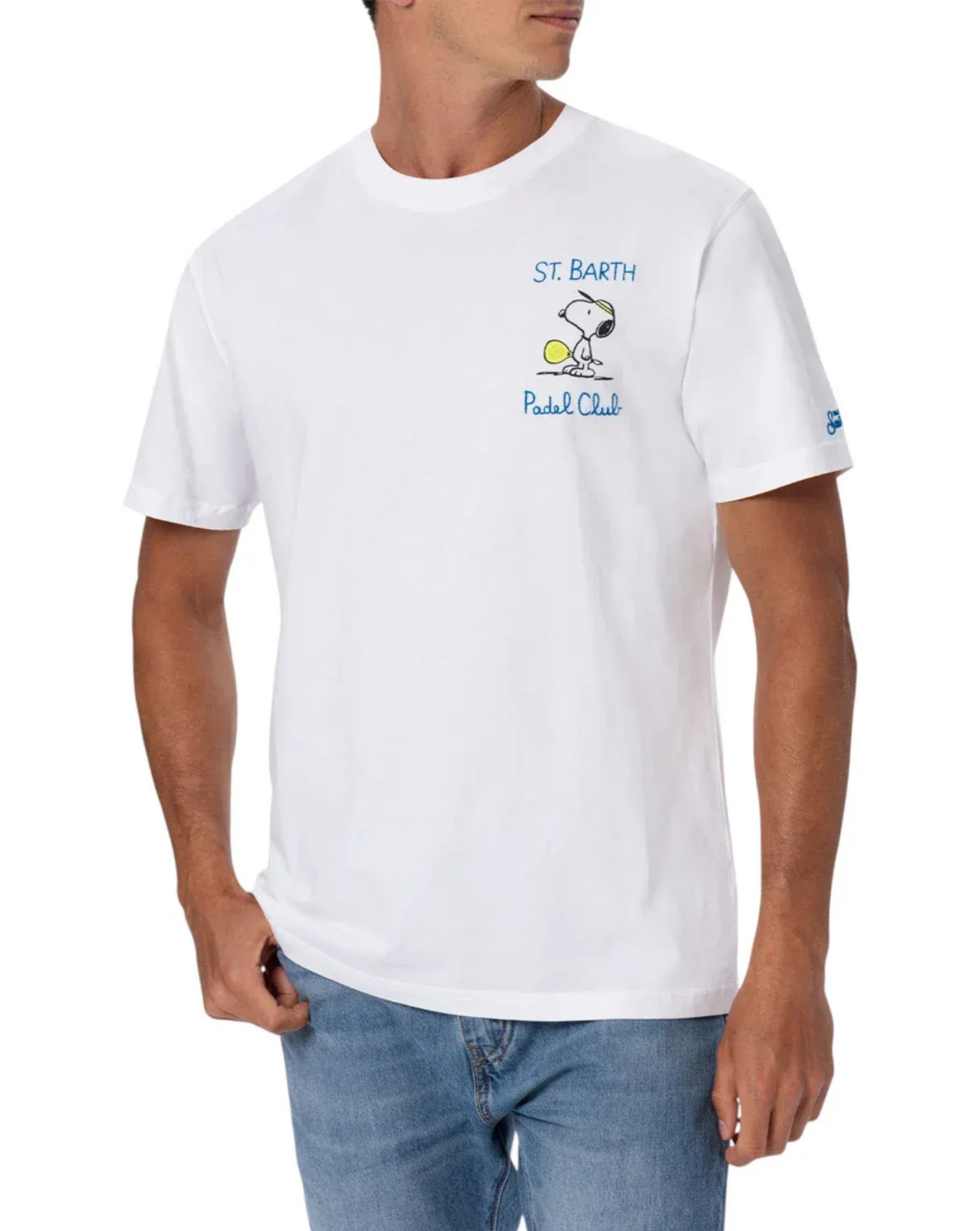 Camiseta MC2 Saint Barth "snoopy padel club portofino" POT0001 02498L 01N EMB MC2 SAINT BARTH 