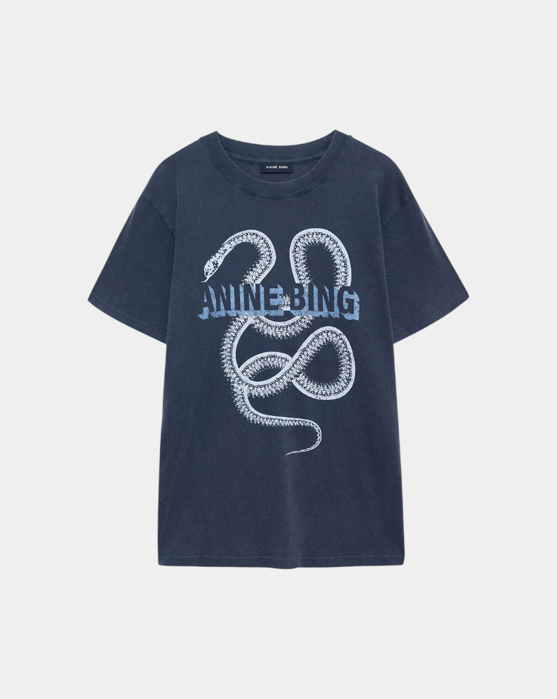 Camiseta Anine Bing Lili Tee Snake A0811885WBL1  ANINE BING 