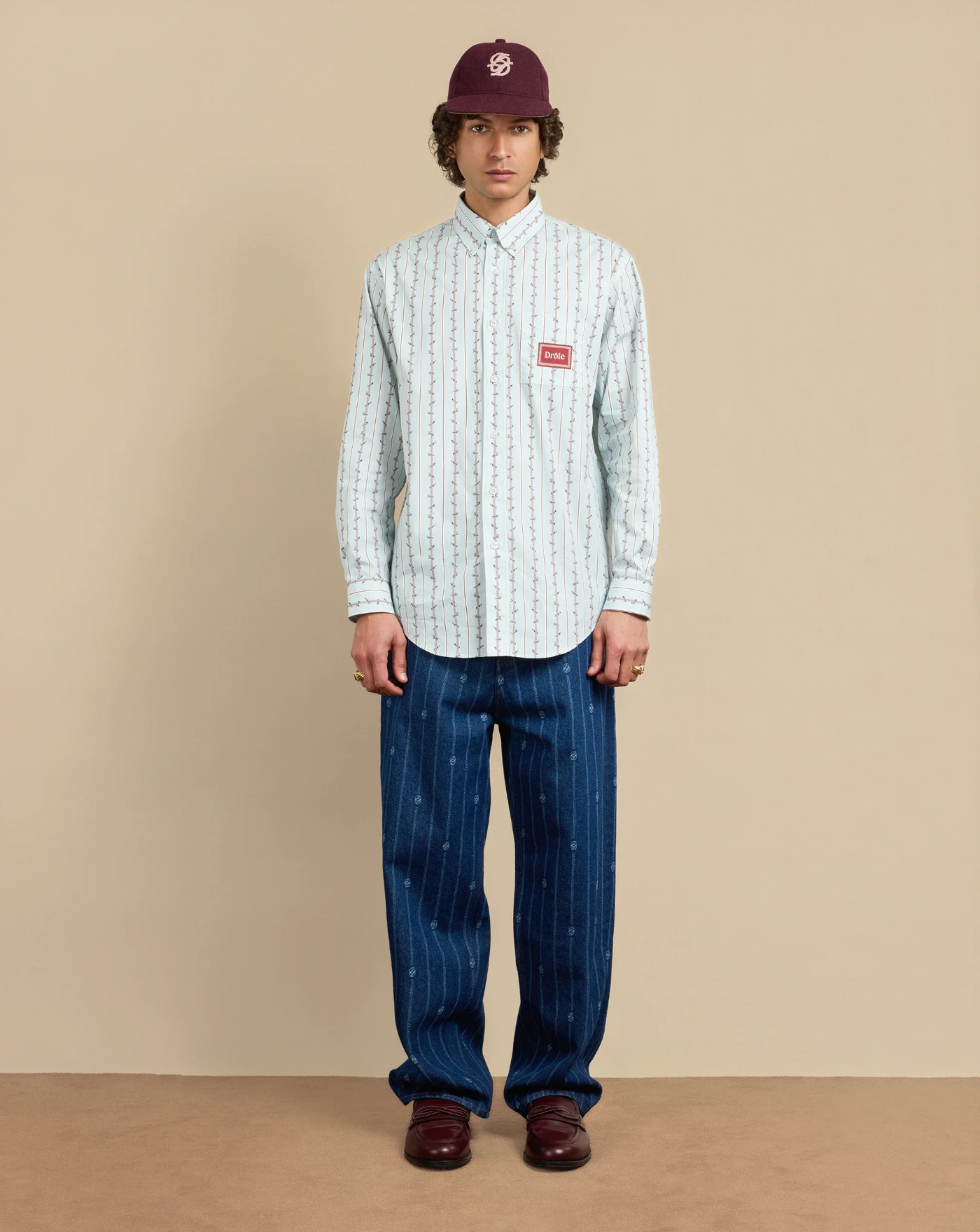 Camisa Drole de Monsieur La Chemise Fleurs Tressees SH240 CO166 LBE DROLE DE MONSIEUR 