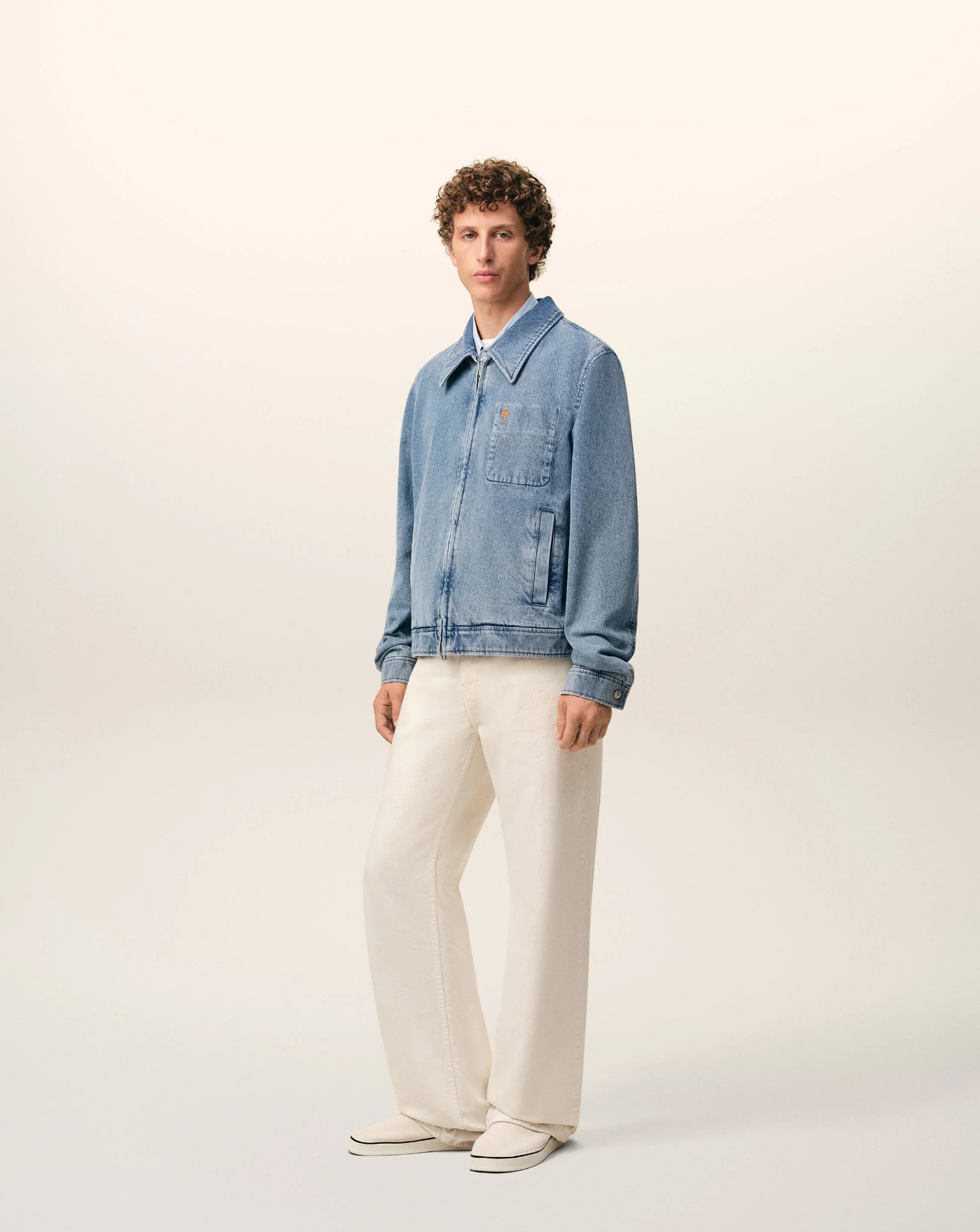 Chaqueta Ami Paris Contrasted Ami de Coeur ZIpped HJK835DE0046 480 AMI PARIS 