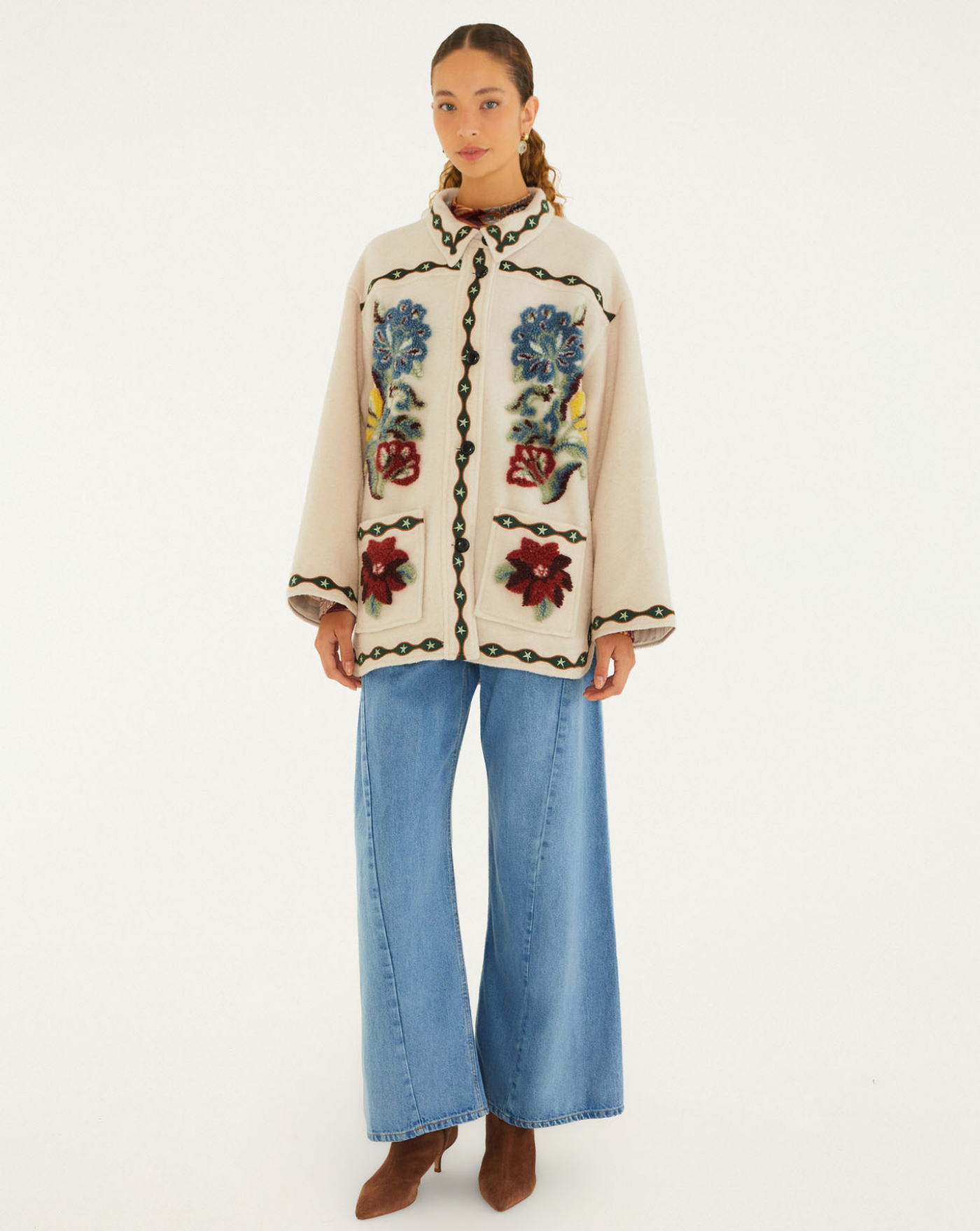 Chaqueta Farm Rio Lunar Boho Cropped Fleece Coat 361353 L0088 FARM RIO 