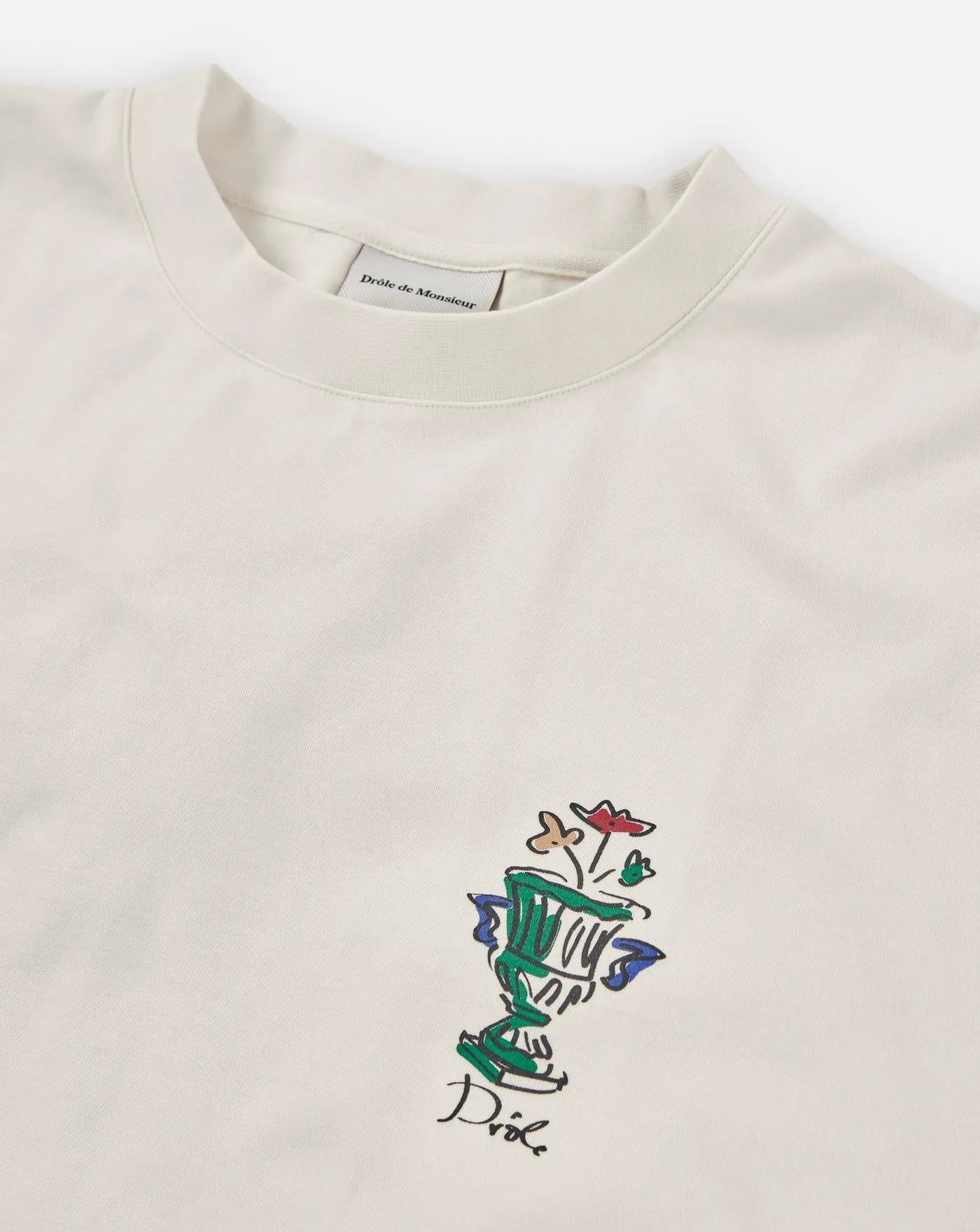 Camiseta Drole de Monsieur Le T-Shirt Slogan Vase TS225 CO002 CM CREAM DROLE DE MONSIEUR 