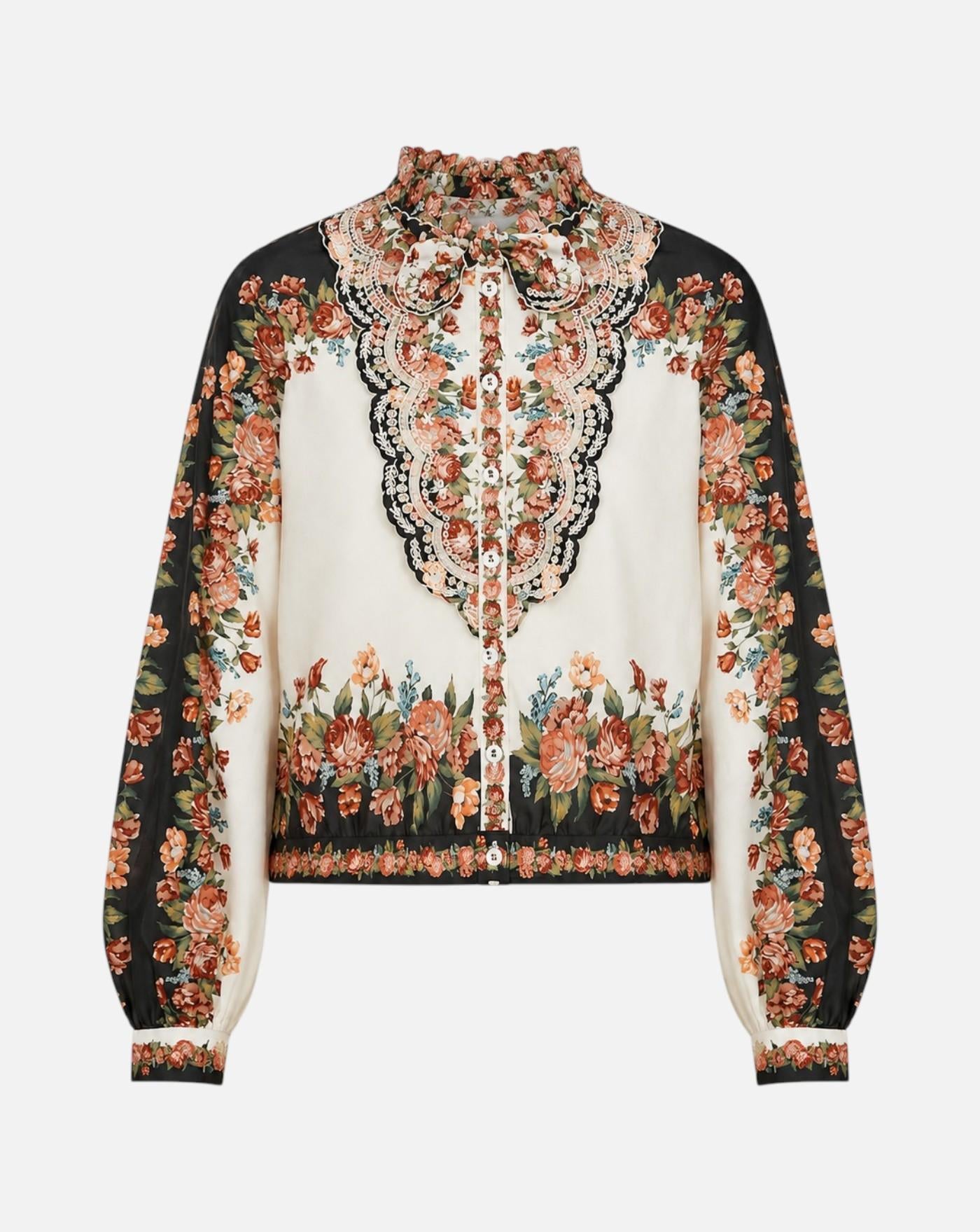 Camisa Winter Floral Cream Long Sleeve Shirt 361385 26096 WINTER FLORAL FARM RIO 