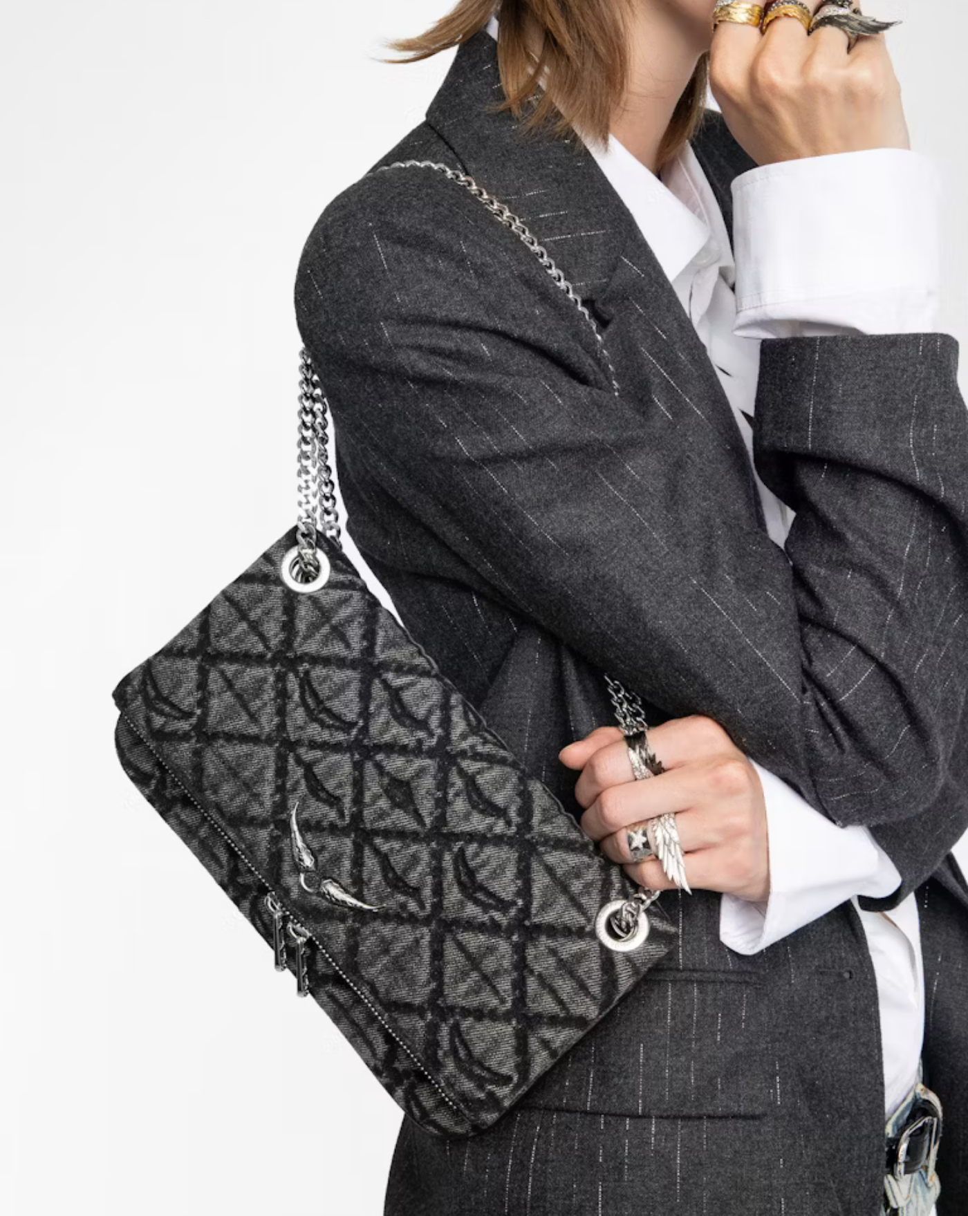 Bolso Zadig & Voltaire Rocky II Denim Monogram LWBA04079 098 ZADIG & VOLTAIRE 