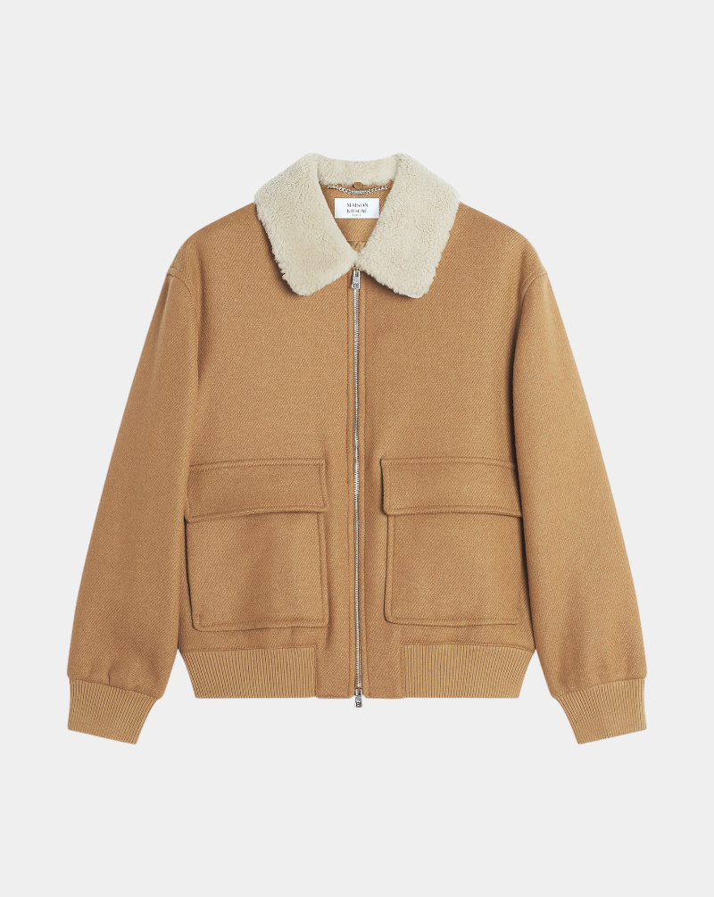Chaqueta Maison Kitsune Shearling Collar Jacket PM02140WM2030 GINGER BROWM MAISON KITSUNE 
