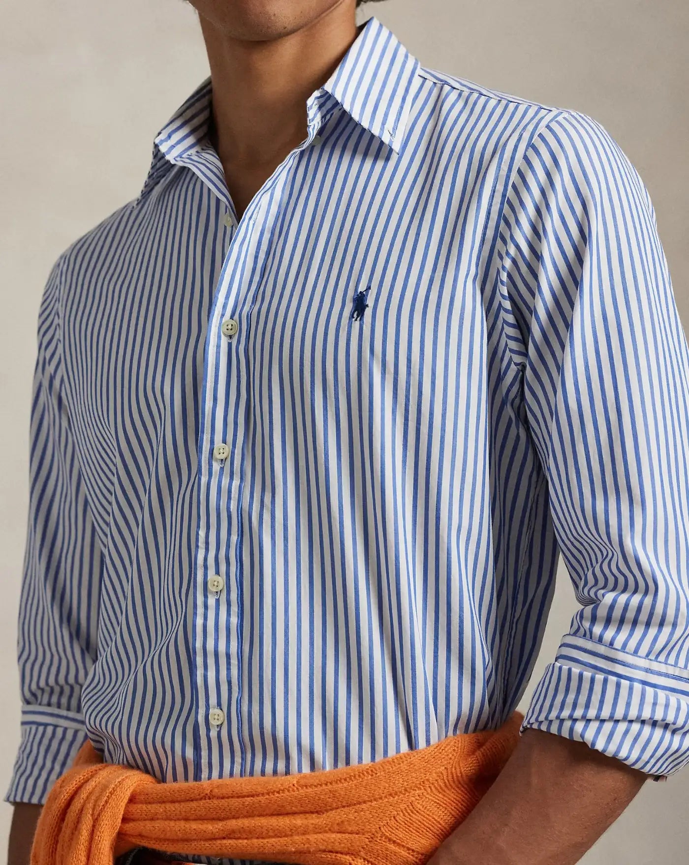 Camisa Polo Ralph Lauren Stripes 710B15595008 3249D WHITE BLUE POLO RALPH LAUREN 