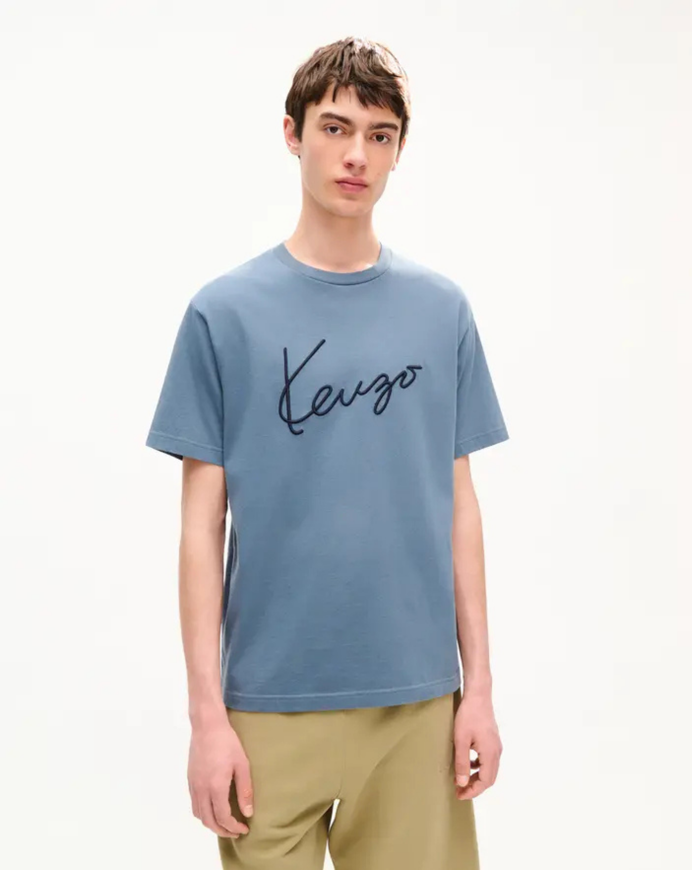 Camiseta de algodón bordada 'KENZO Signature' FG65TS2864SG 98 GREY KENZO 