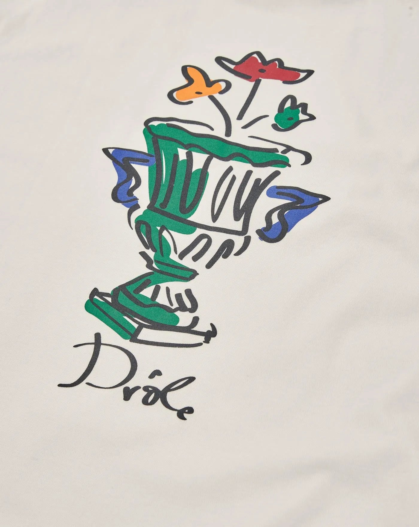 Camiseta Drole de Monsieur Le T-Shirt Slogan Vase TS225 CO002 CM CREAM DROLE DE MONSIEUR 