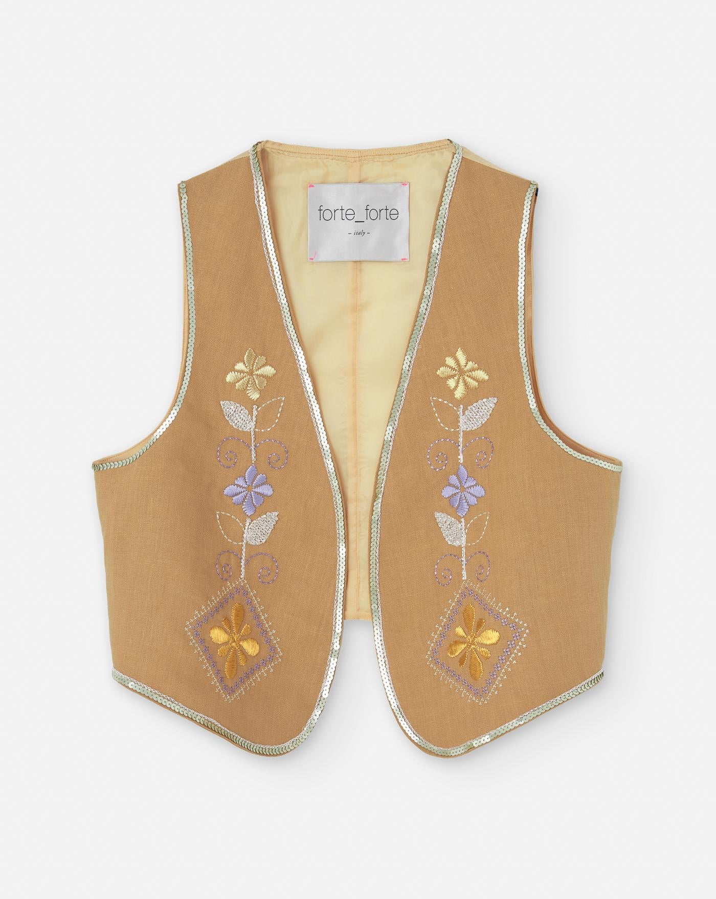 Chaleco Forte Forte Blossom Embroidery Vest 13831 GRANO FORTE FORTE 