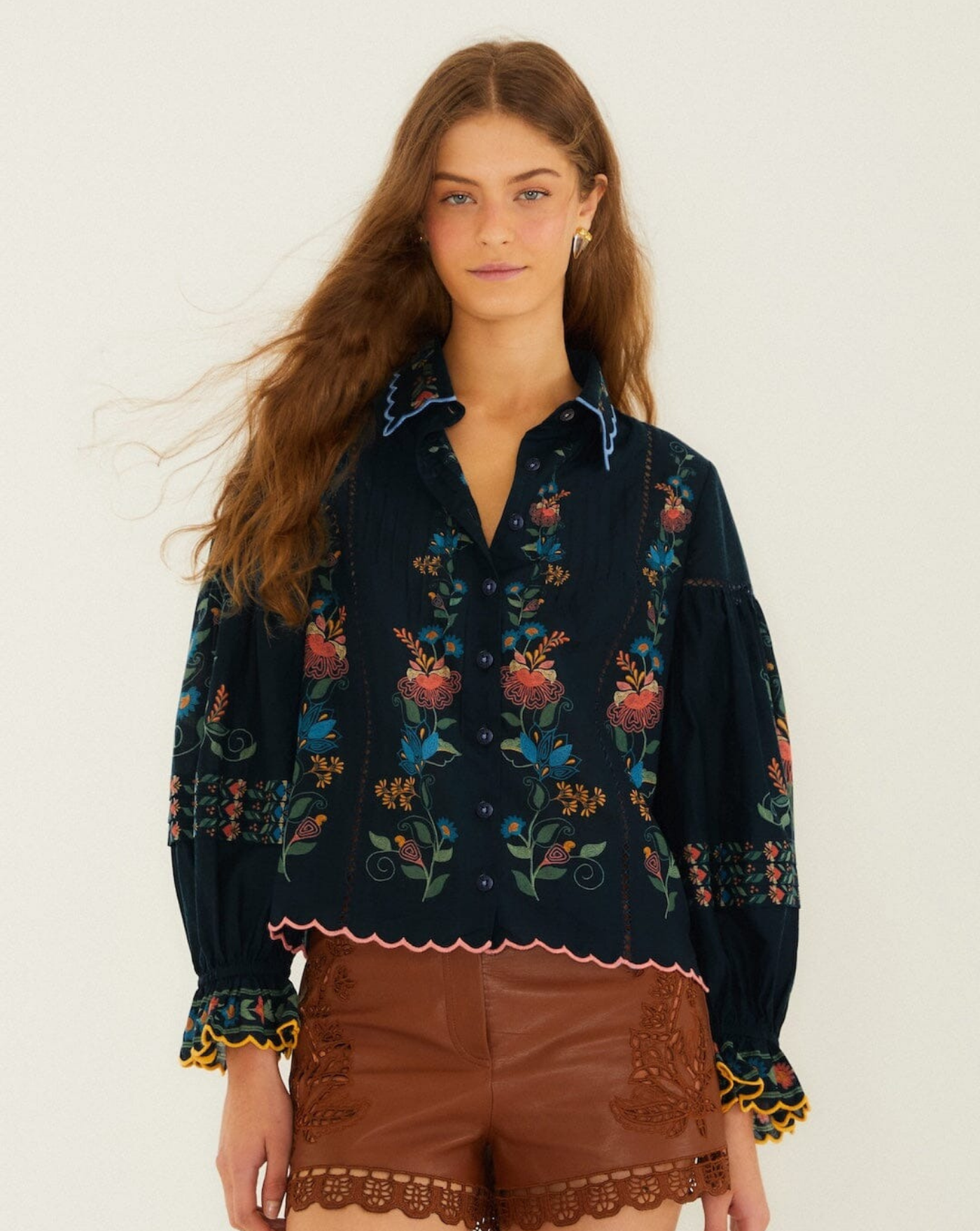 Blusa Farm Rio Stitched Garden 358020 26091 STITCHED GARDEN FARM RIO 