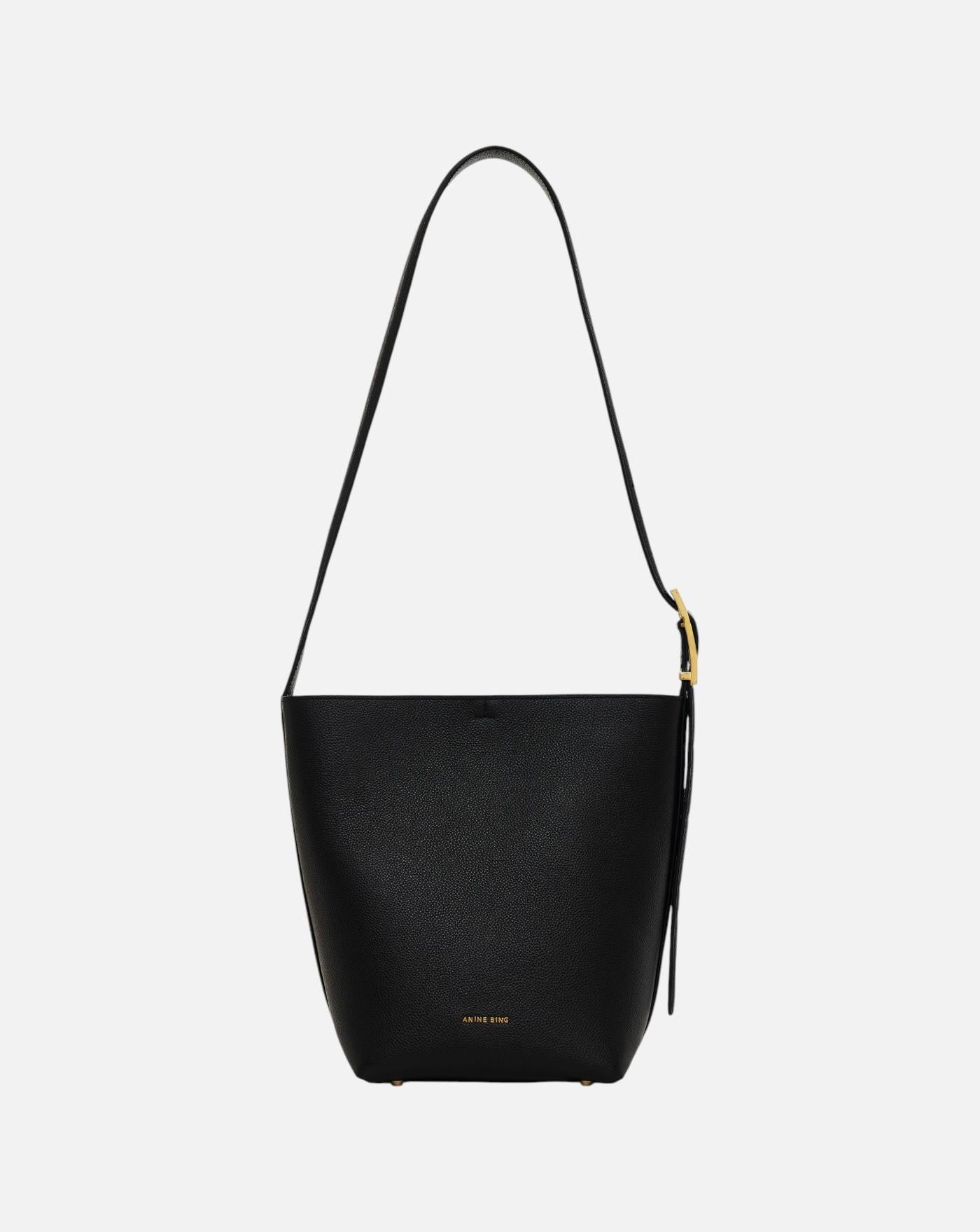 Bolso Anine Bing ELLY MEDIUM BUCKET BAG GRAINED LEATHER - BLACK A1312210BLK1 BLACK ANINE BING 