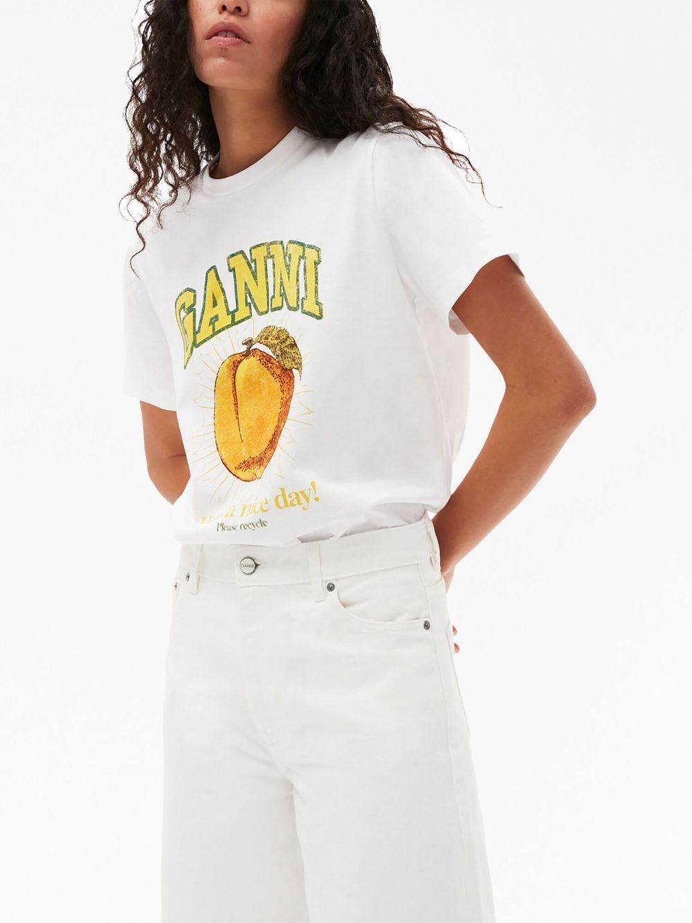 Camiseta Ganni Lemon<BR/> T3529 151 GANNI 