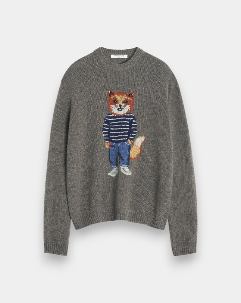 Jersey Maison Kitsune Dressed Fox Intarssia PM00806KH0002 H170 MAISON KITSUNE 