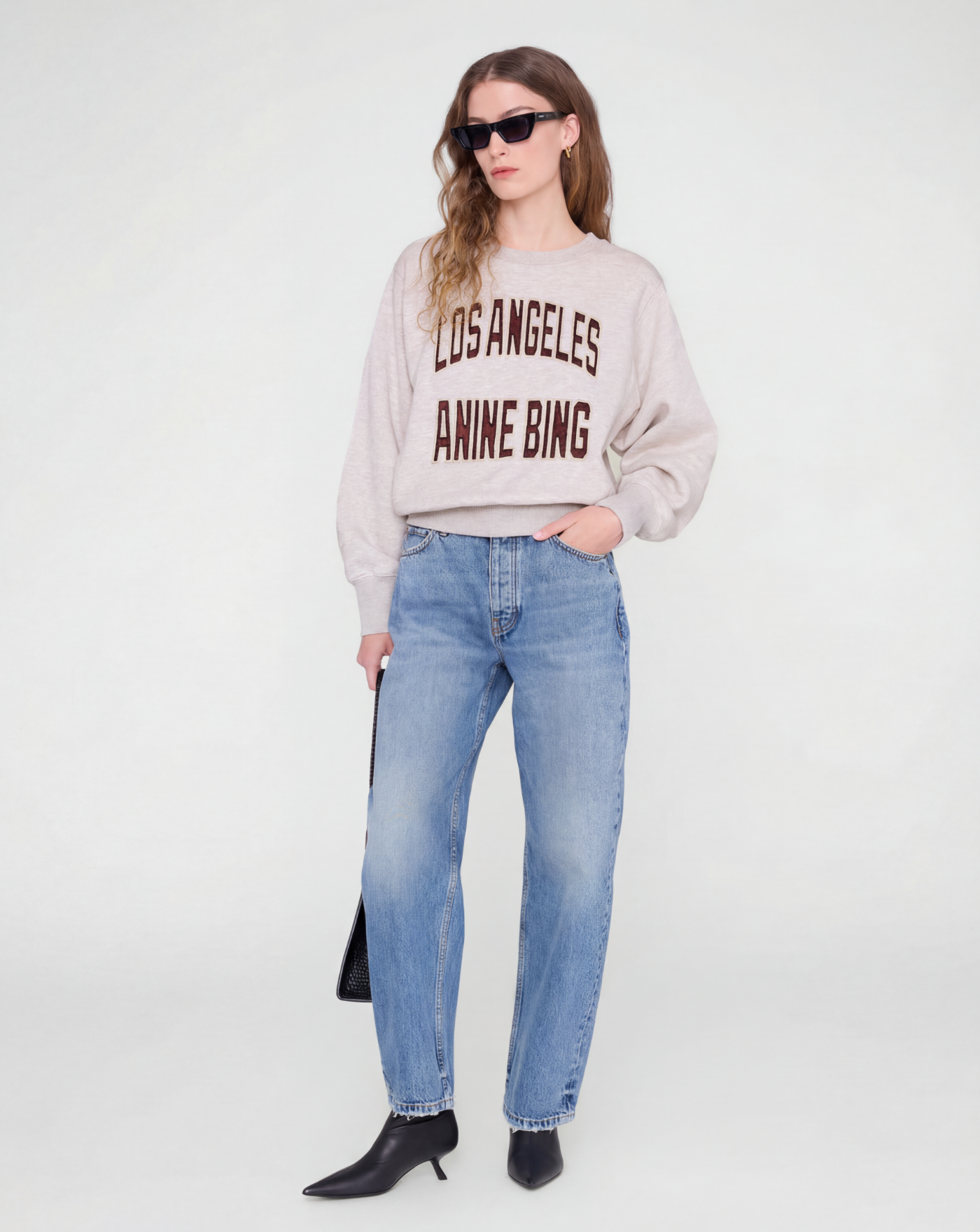 Sudadera Anine Bing Harry Shrunken A0811677BGI15 BEIGE ANINE BING 