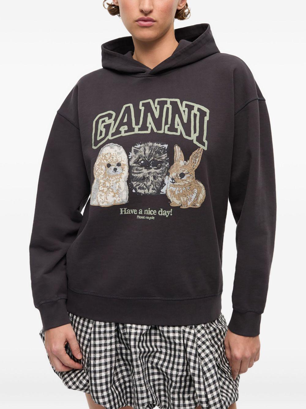 Sudadera Ganni Animals T4270 252 GANNI 