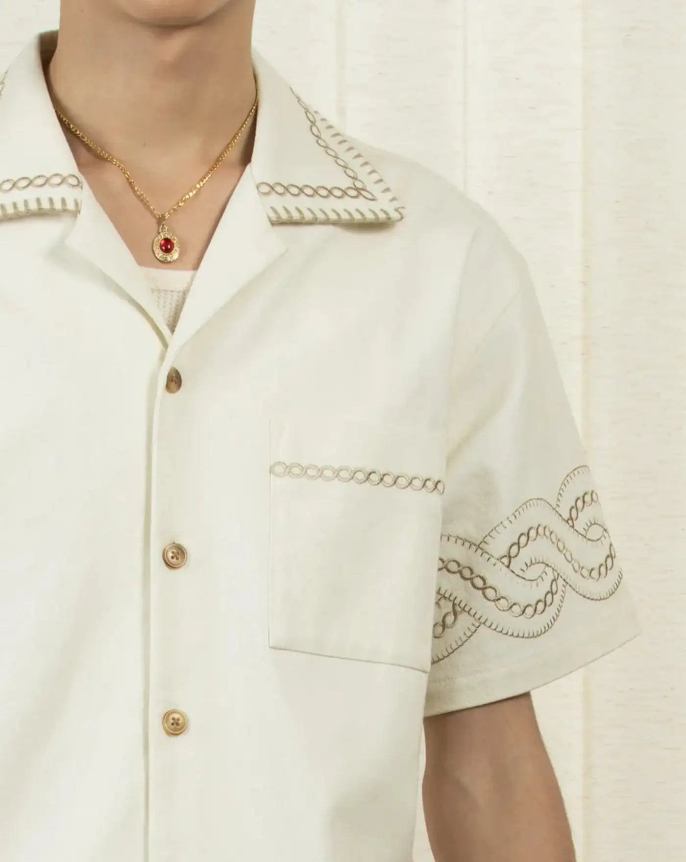 Camisa Drôle de Monsieur La Chemise Brodee Tresses SH227 CO215 CM DROLE DE MONSIEUR 