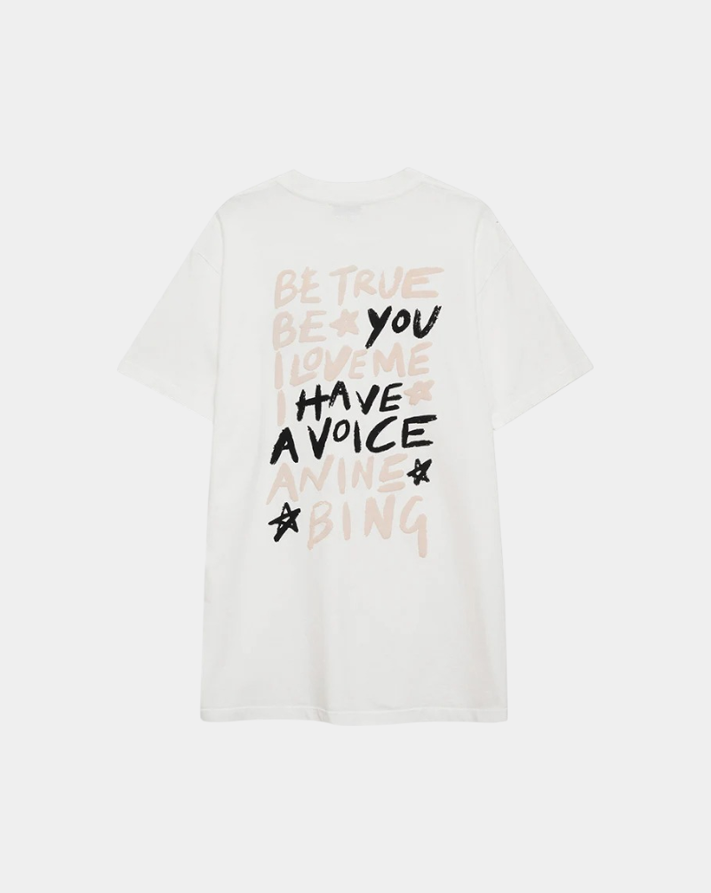 Camiseta Anine Bing Walker Tee Empowerment A0812056IVY1 IVORY ANINE BING 