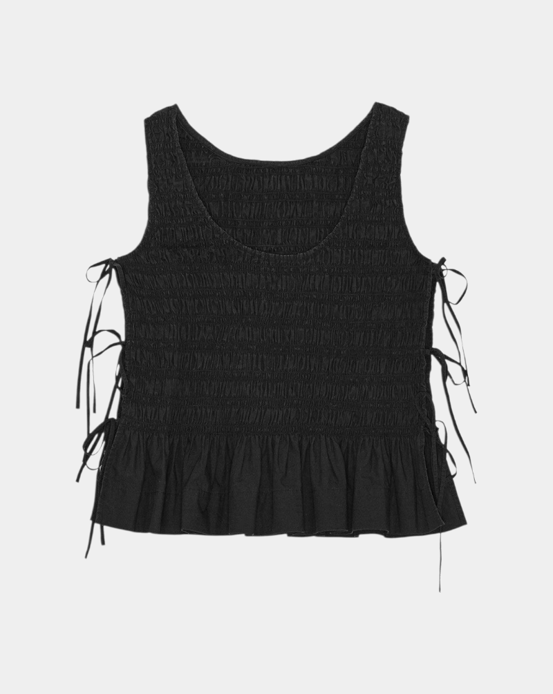 Top Ganni Cotton Poplin Smock W0565 099 GANNI 