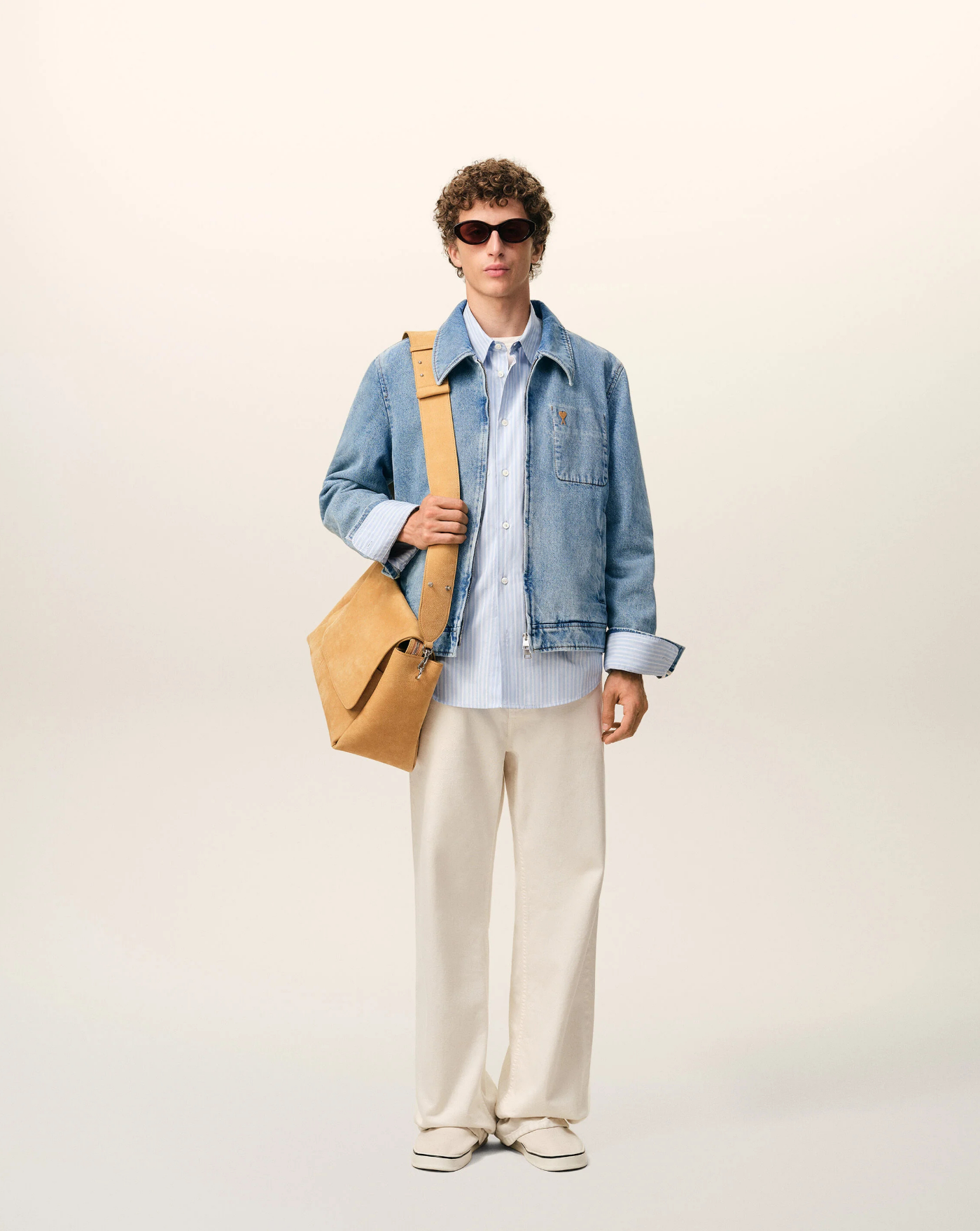 Chaqueta Ami Paris Contrasted Ami de Coeur ZIpped HJK835DE0046 480 AMI PARIS 