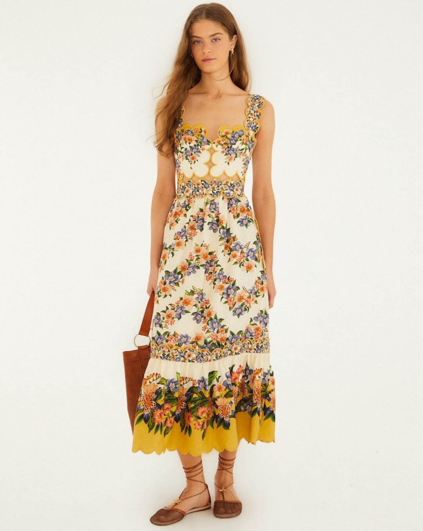 Vestido Farm Rio Hilo Stripes Sand Mini Dress 353553 26056 FARM RIO 