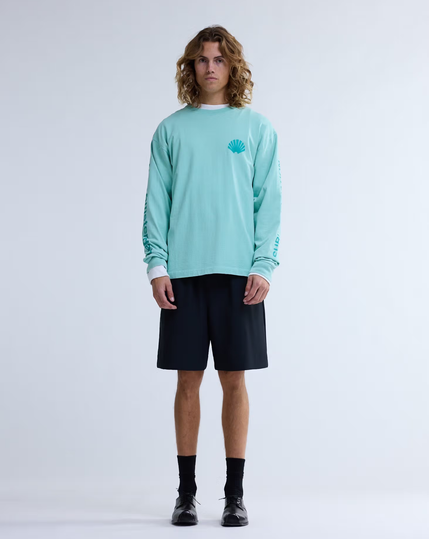 Camiseta New Amsterdam Logo Longsleeve Ocean 2601106002 WAVE/SEA GREEN NEW AMSTERDAM 