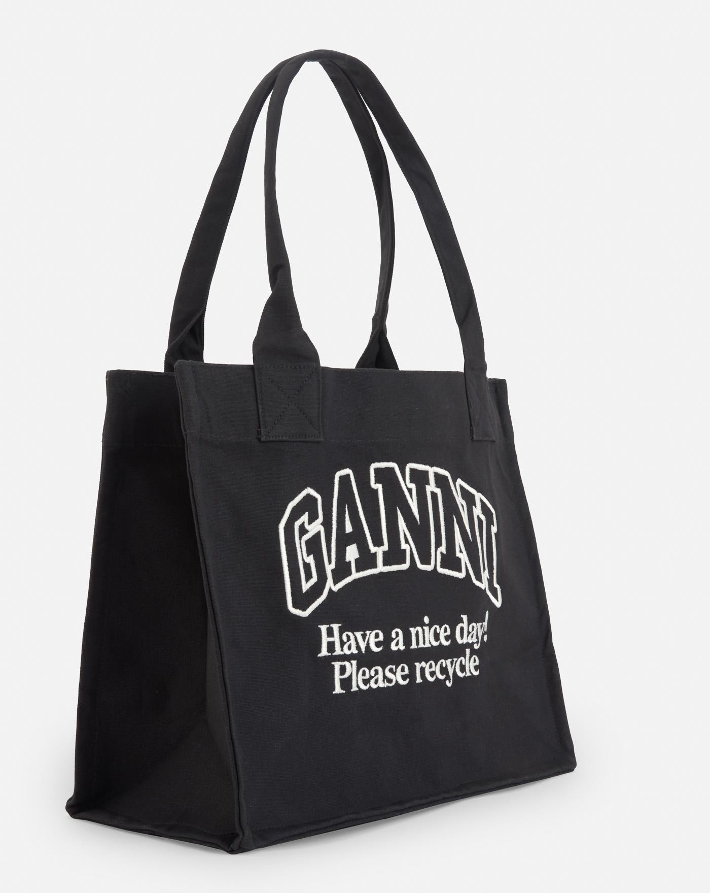 Bolso Ganni Large Easy Shopper Contrasted Logo A6647 252 GANNI 
