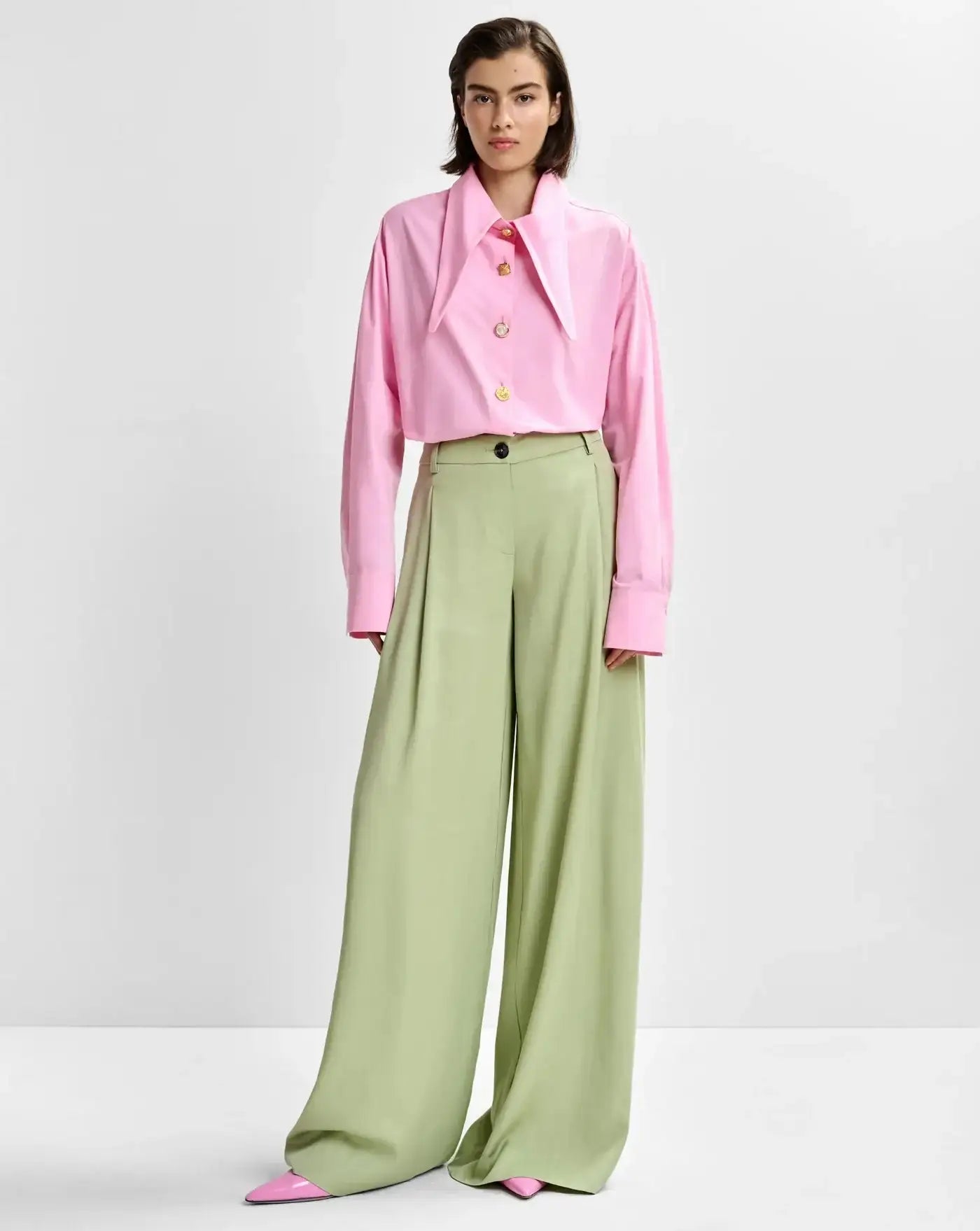 Pantalon Essentiel Antwerp Justicia Wide Leg Pants JUSTICIA BS22BASIL SMASH ESSENTIEL ANTWERP 