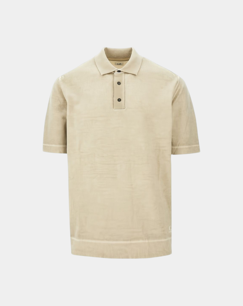Polo C.P. Company Cotton Crepe Double Dyed 20CMKN204A110646S 313 CEMENT C.P. COMPANY 