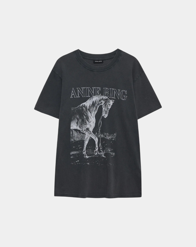 Camiseta Anine Bing Lili Tee Horse A0811713WBL1 BLACK ANINE BING 