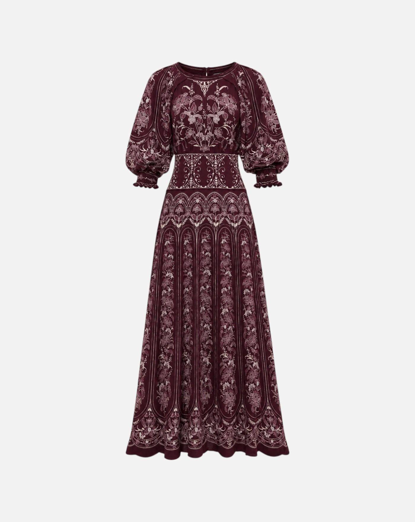 Vestido Farm Rio Liz Burgundy Maxi Dress 366777 26060 LIZ FARM RIO 