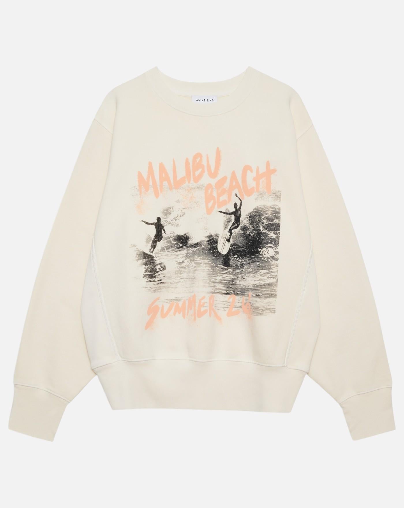 Sudadera Anine Bing HARRY SHRUNKEN SWEATSHIRT SURFER - WASHED BUTTERCREAM A0812600WKHA2 WASHED BUTTERCREAM ANINE BING 