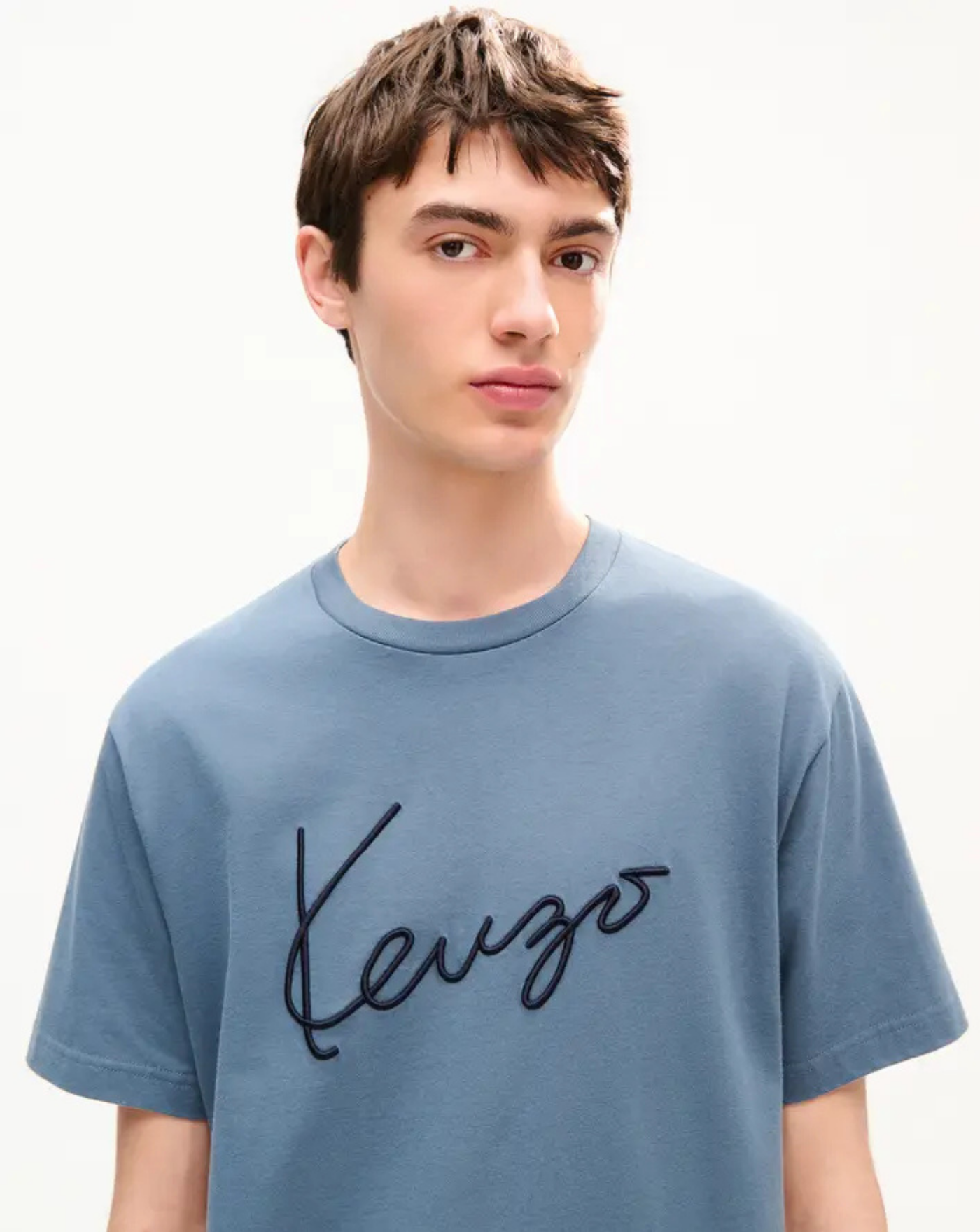 Camiseta de algodón bordada 'KENZO Signature' FG65TS2864SG 98 GREY KENZO 