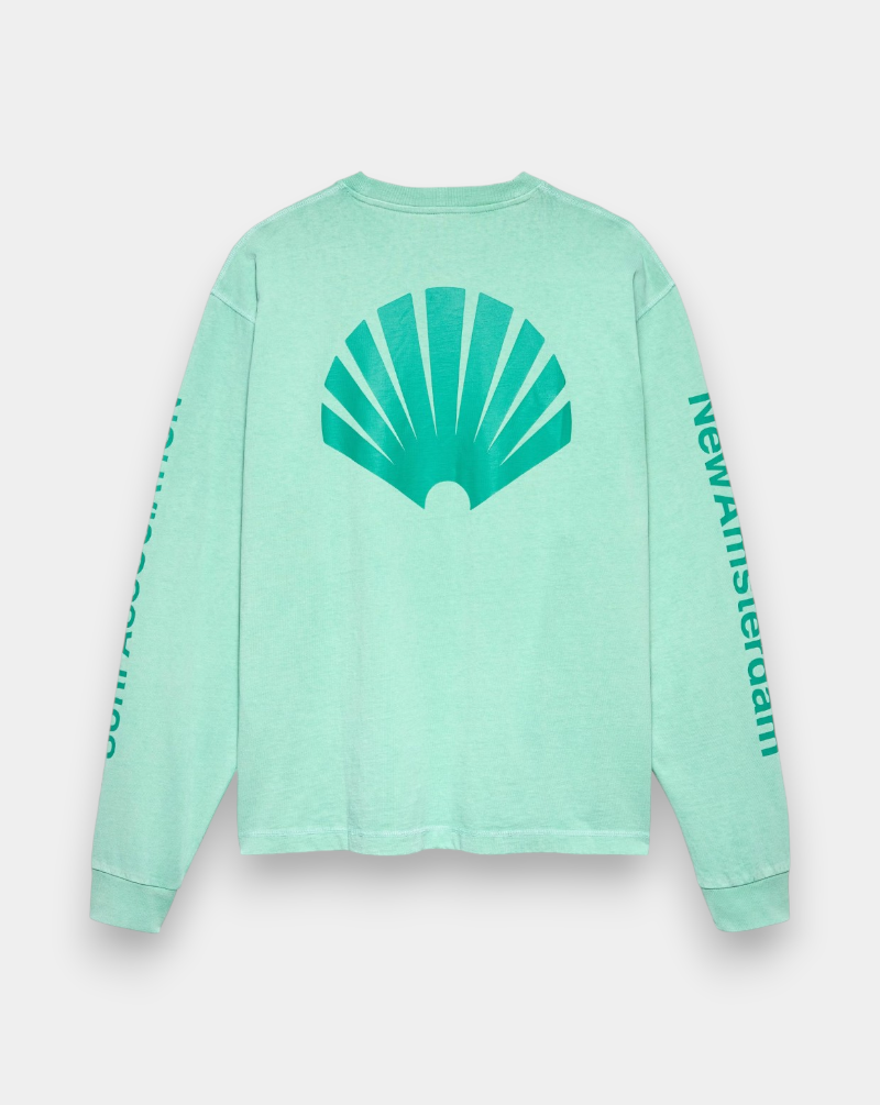 Camiseta New Amsterdam Logo Longsleeve Ocean 2601106002 WAVE/SEA GREEN NEW AMSTERDAM 