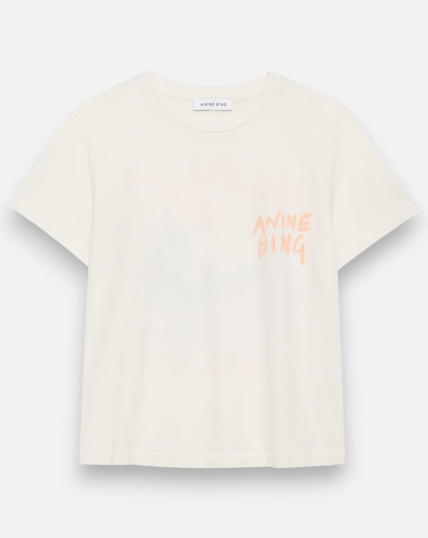 Camiseta Anine Bing SHELLEY TEE SURFER - WASHED BUTTERCREAM A0812214WKHA2 WHASHED BUTTERCREAM ANINE BING 