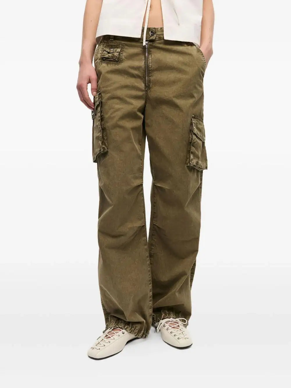 Pantalon Ganni Washed Cotton Twill Pants W0754 861 GANNI 