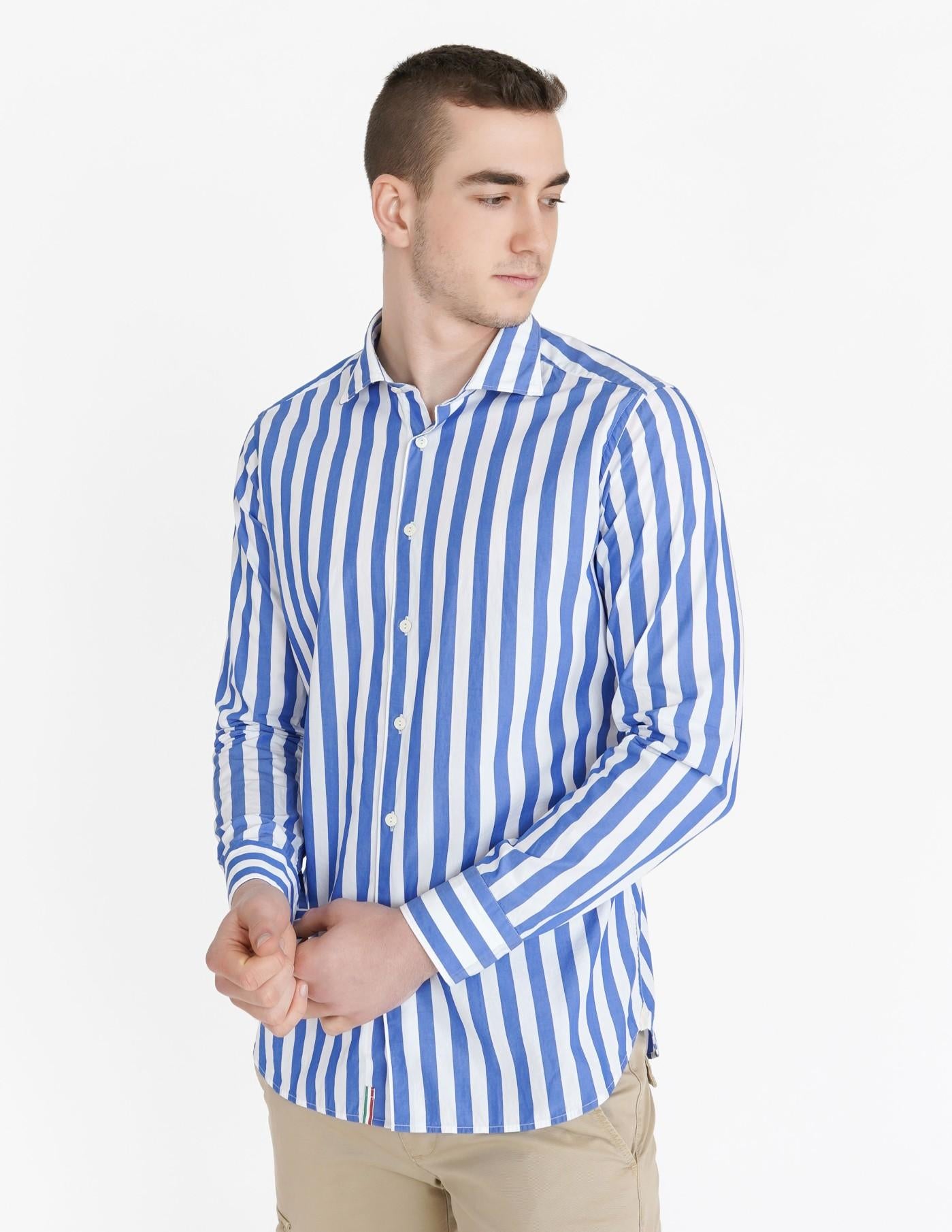 Camisa Tintoria Mattei Stripes UP7 NJW RC2 88 TINTORIA MATTEI 