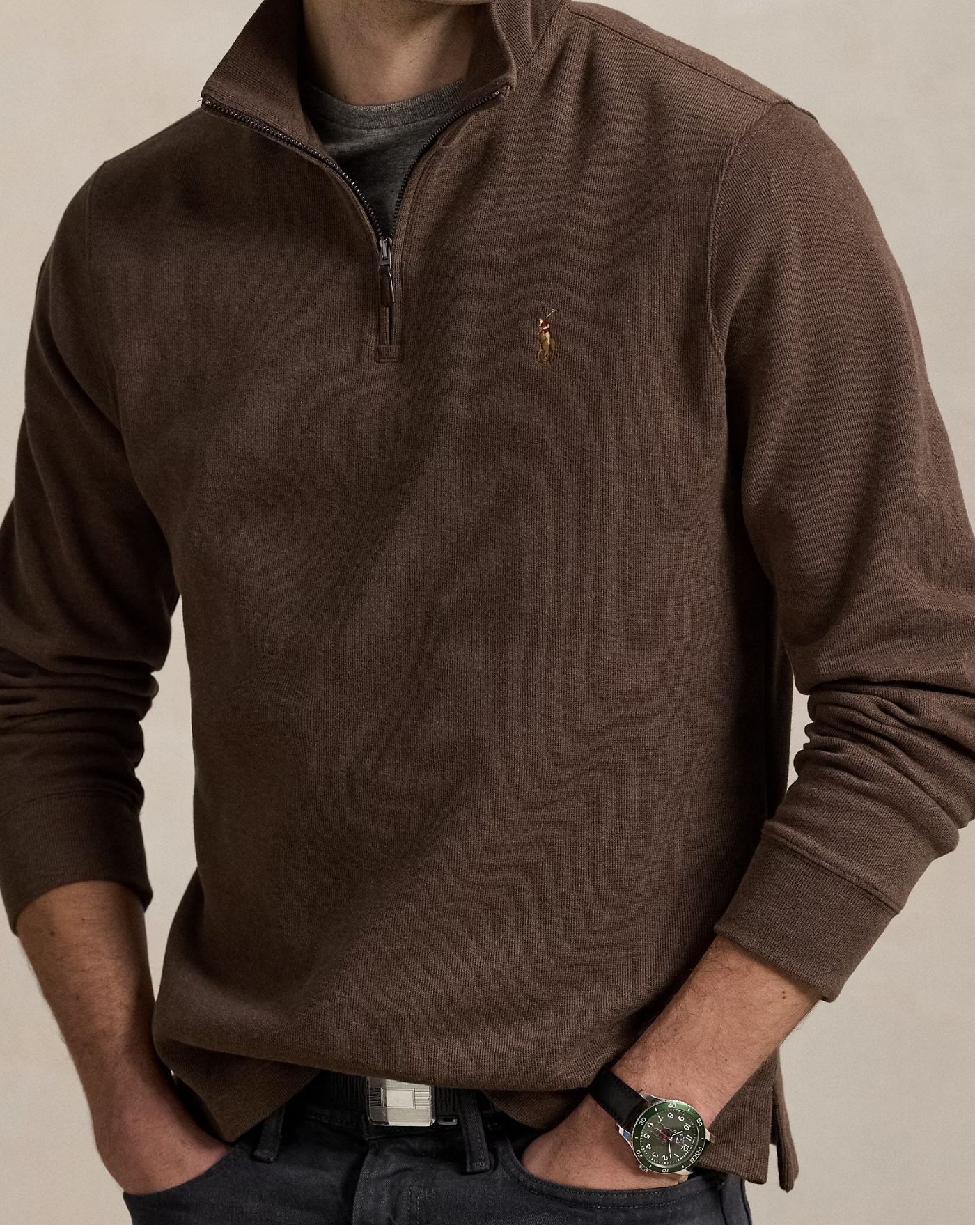 Jersey Polo Ralph Lauren Estate Rib 710671929077 BROWN POLO RALPH LAUREN 