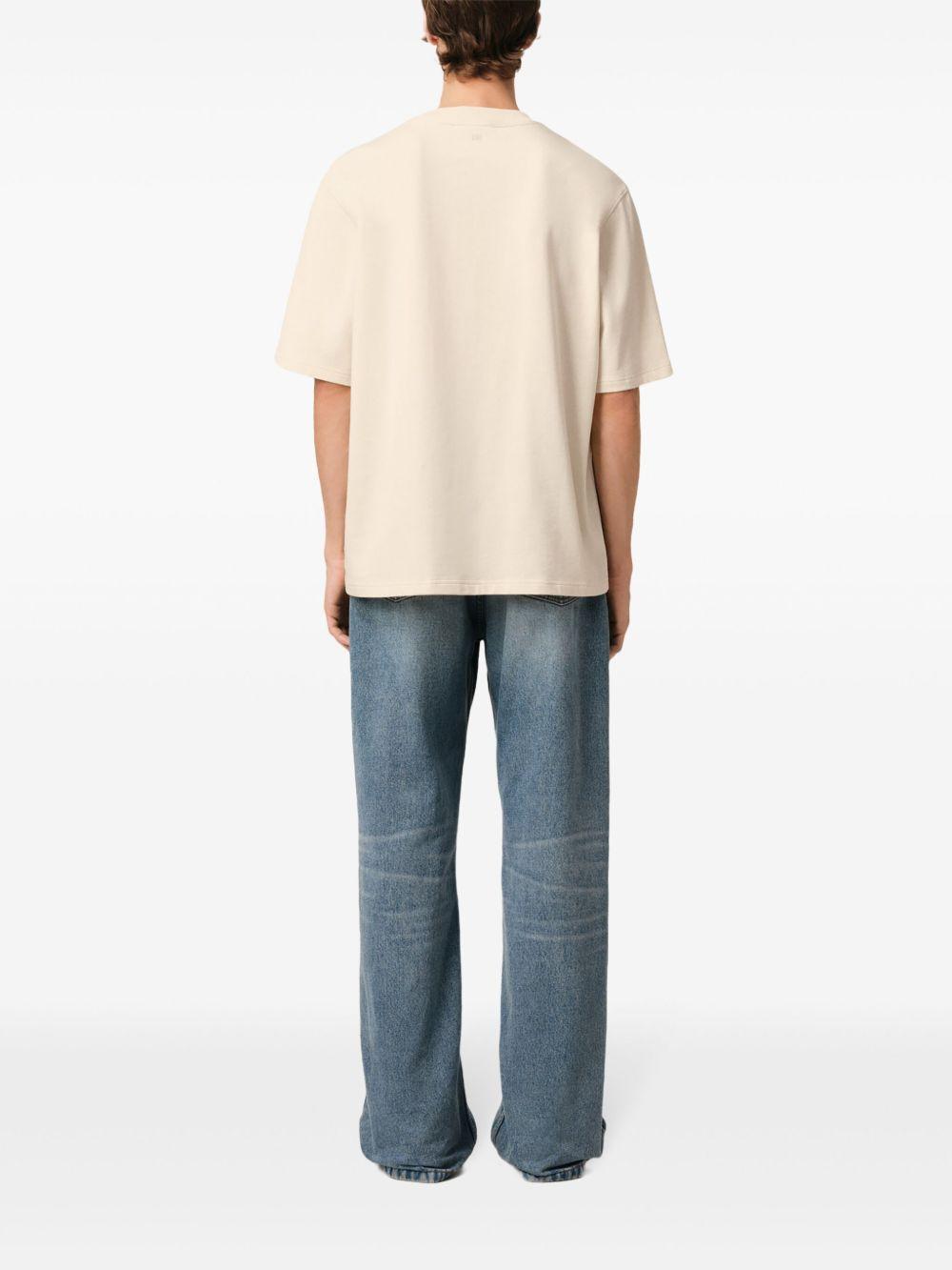 Camiseta Ami Paris Ami de Couer HTS055726 WHITE CREAM AMI PARIS 