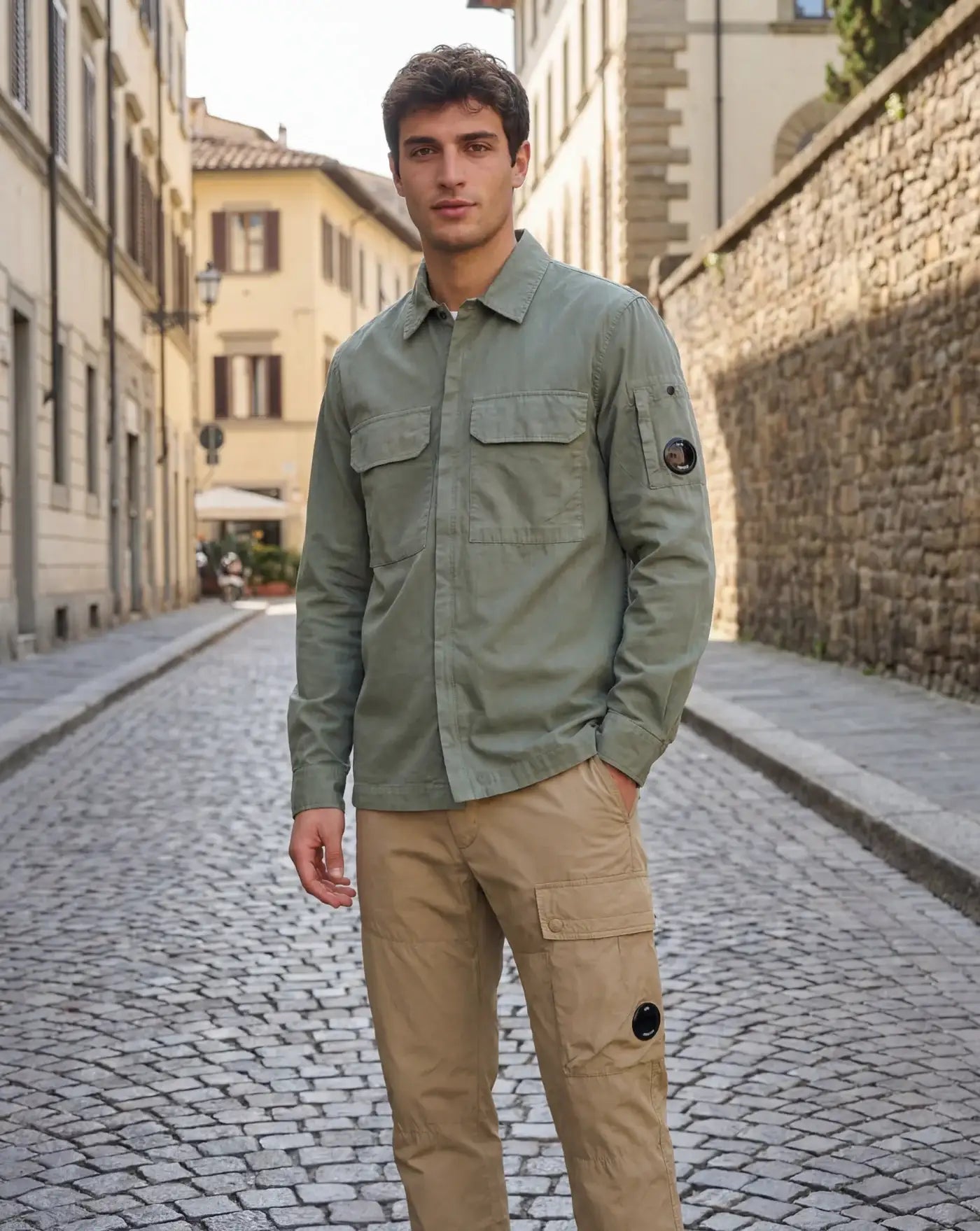 Chaqueta C.P. Company Overshirt Beige 20CMOS156A110143G 668 LAUREL WREATH C.P. COMPANY 