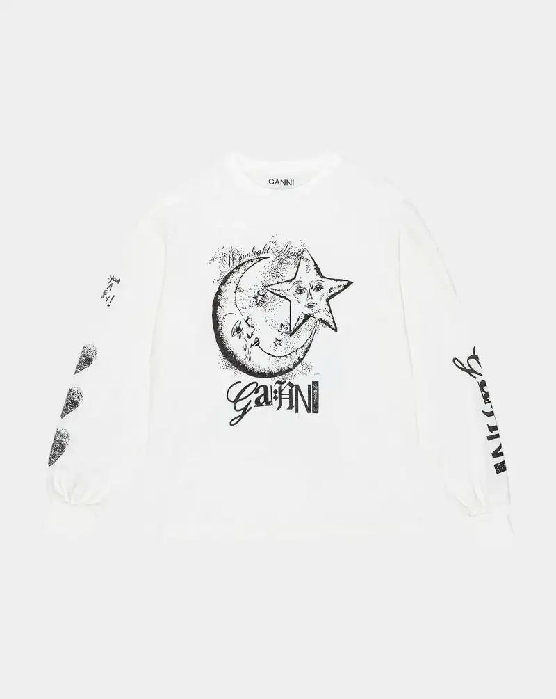 Camiseta Ganni Future Heavy Jersey Moon T4064 135 GANNI 