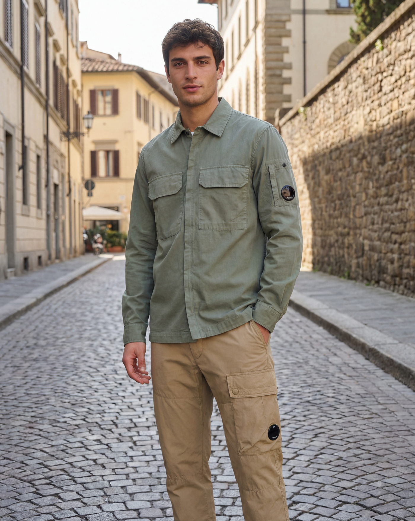 Chaqueta C.P. Company Overshirt Beige 20CMOS156A110143G 668 LAUREL WREATH C.P. COMPANY 