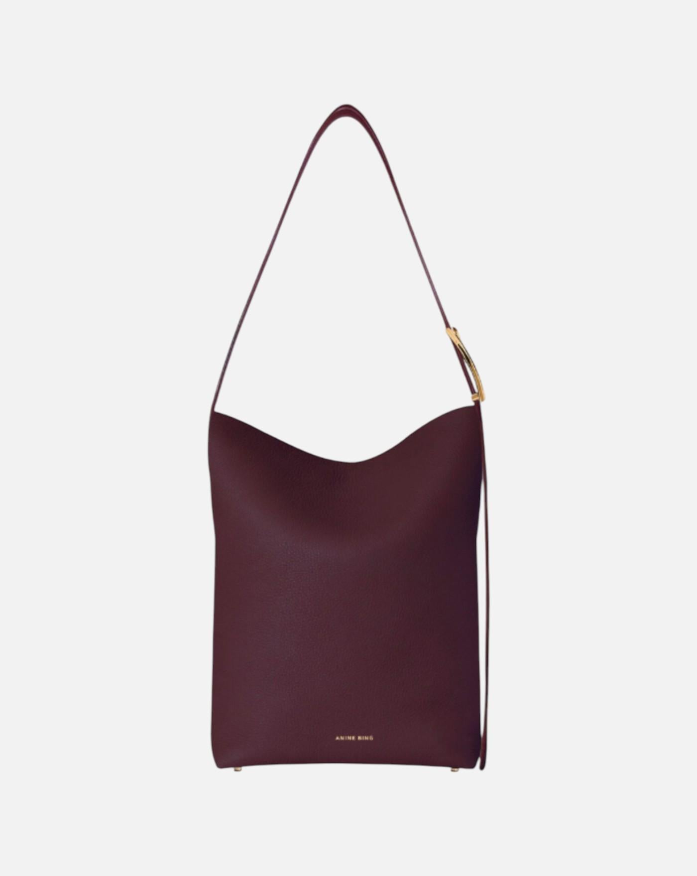 Bolso Anine Bing ELLY MEDIUM BUCKET BAG GRAINED LEATHER - FIG A1312669BGN28 FIG ANINE BING 