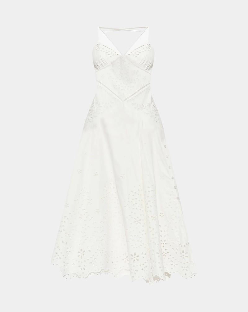 Vestido Self Portrait Cotton Embroidered Mini Dress SS25127M CREAM SELF-PORTRAIT 