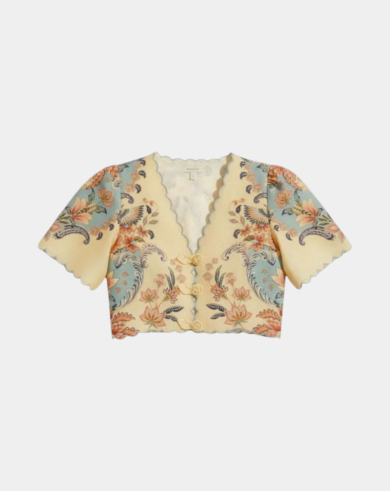 Top Farm Rio Boho Beauty Butter Short Sleeve Top 348846 26016 FARM RIO 