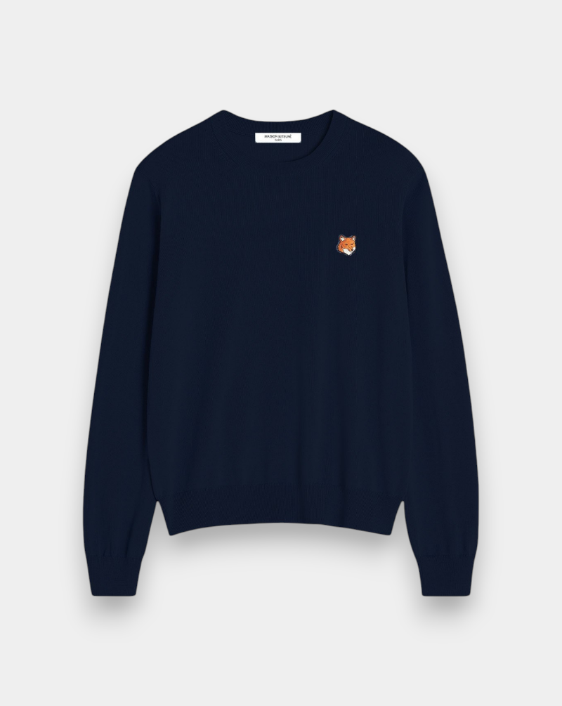 Jersey Maison Kitsune Fox Head Merino PM00801KT1181 0413 MAISON KITSUNE 