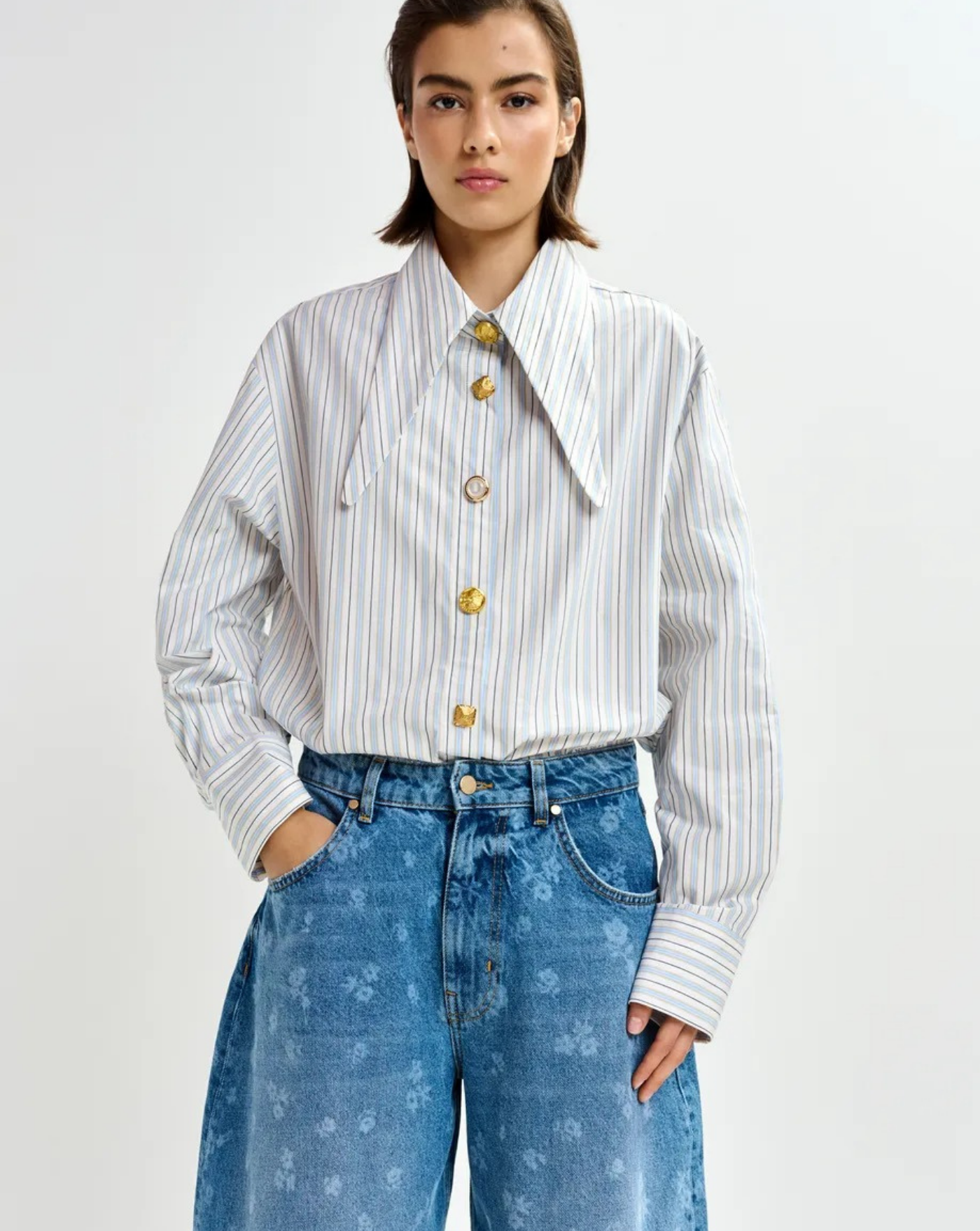 Camisa Essentiel Antwerp Jomato Pointy Collar Shirt JOMATO J1NBNILE BLUE ESSENTIEL ANTWERP 