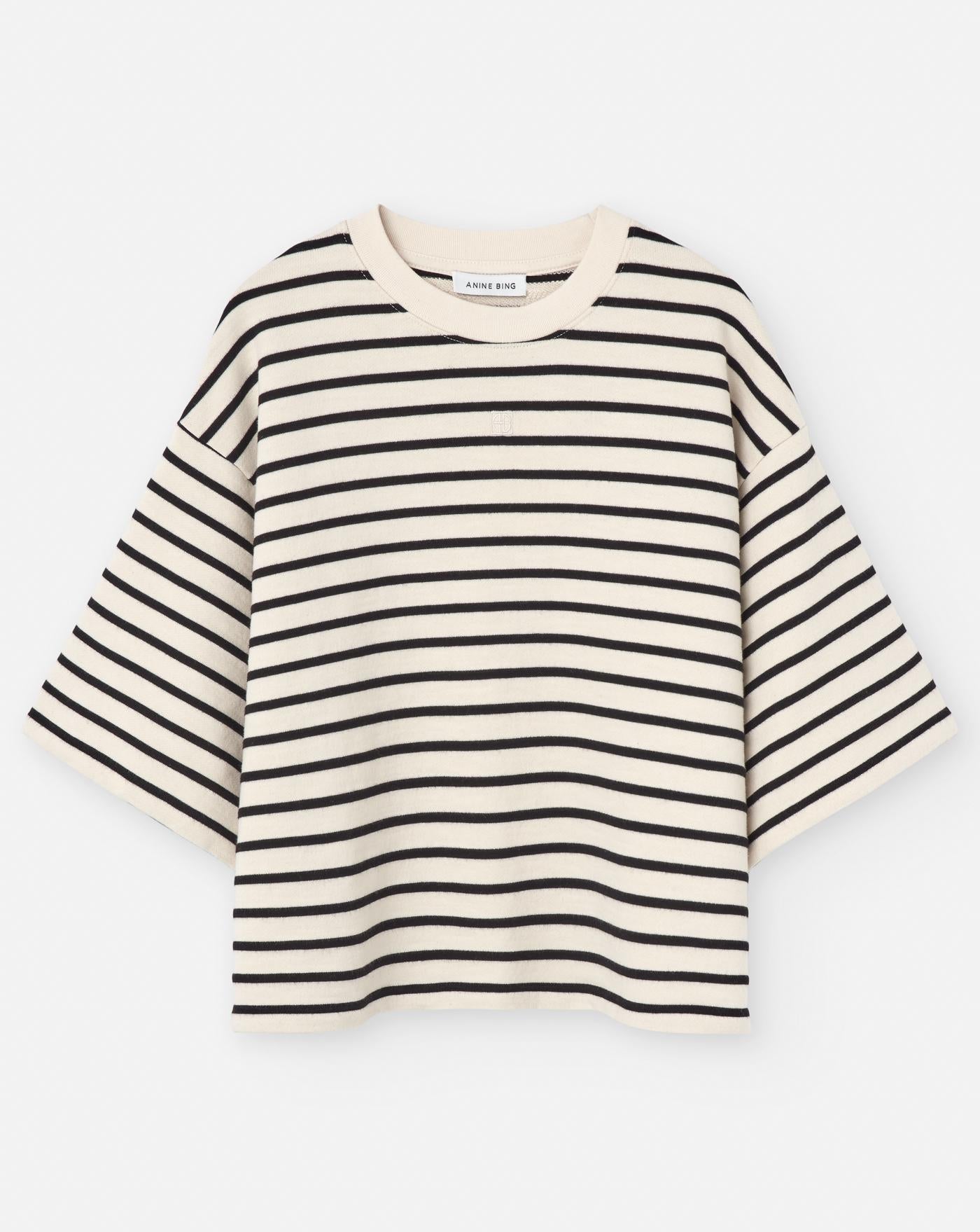 Camiseta Anine Bing Myers Cropped Tee A0811431 WHITE BLACK ANINE BING 