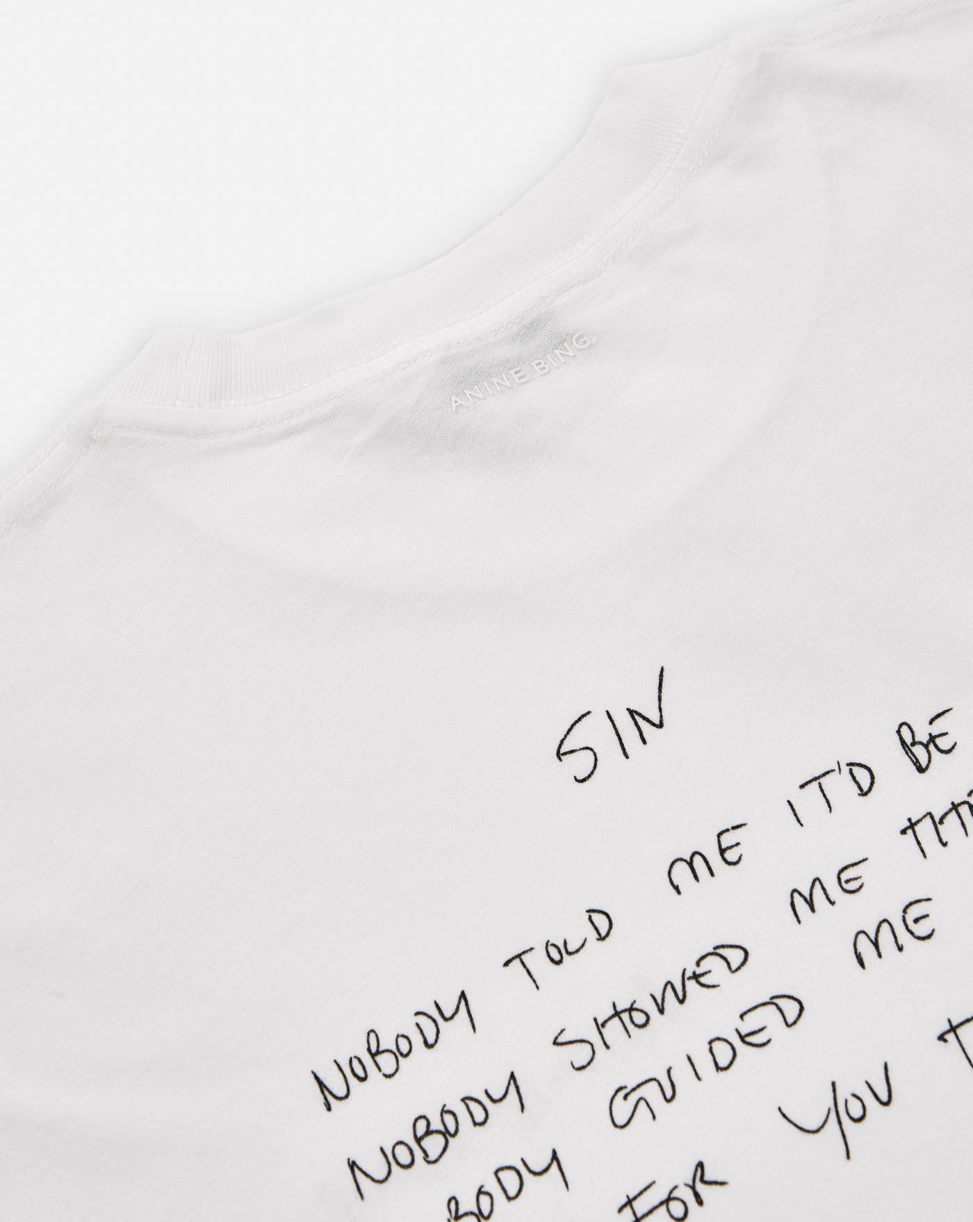 Camiseta Anine Bing Walker Tee Lyrics A0810771IVY1 IVORY ANINE BING 