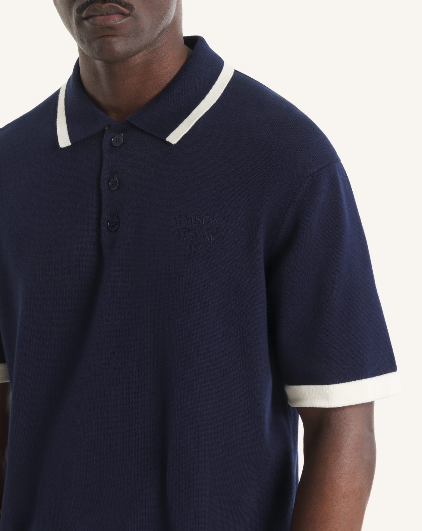 Polo Maison Kitsune Cotton Knitted QM00208KT1135 0413 MAISON KITSUNE 