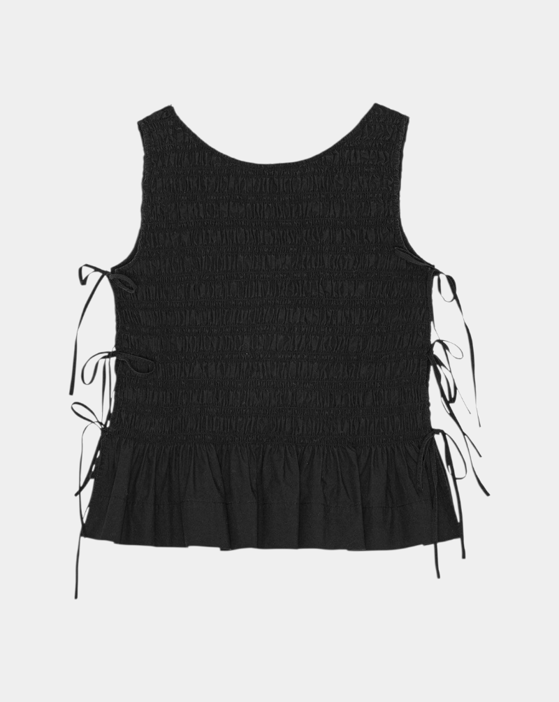 Top Ganni Cotton Poplin Smock W0565 099 GANNI 